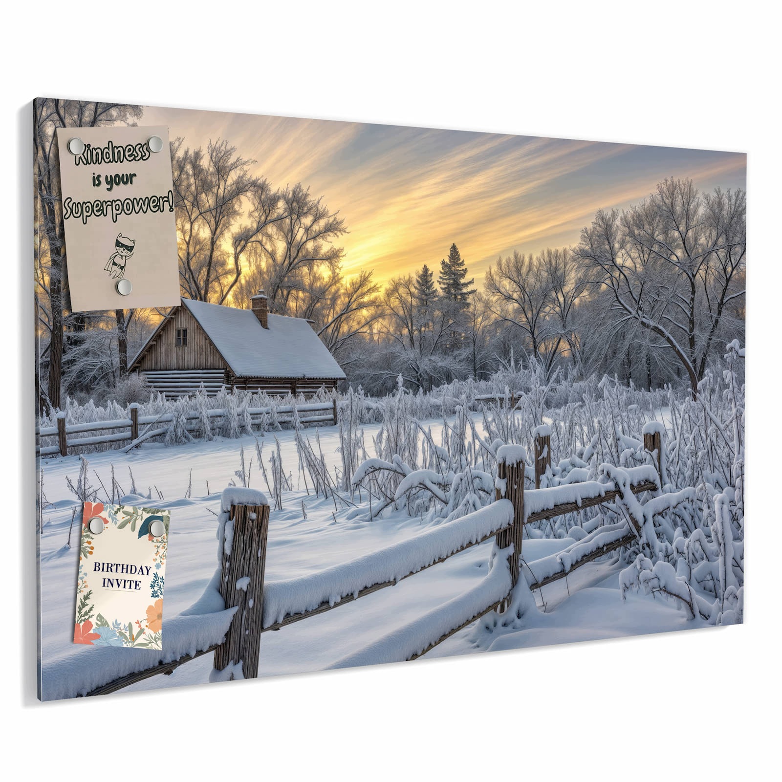 Magnetická tabule – obraz na zeď Zasněžený zámeček | 60 × 40 cm