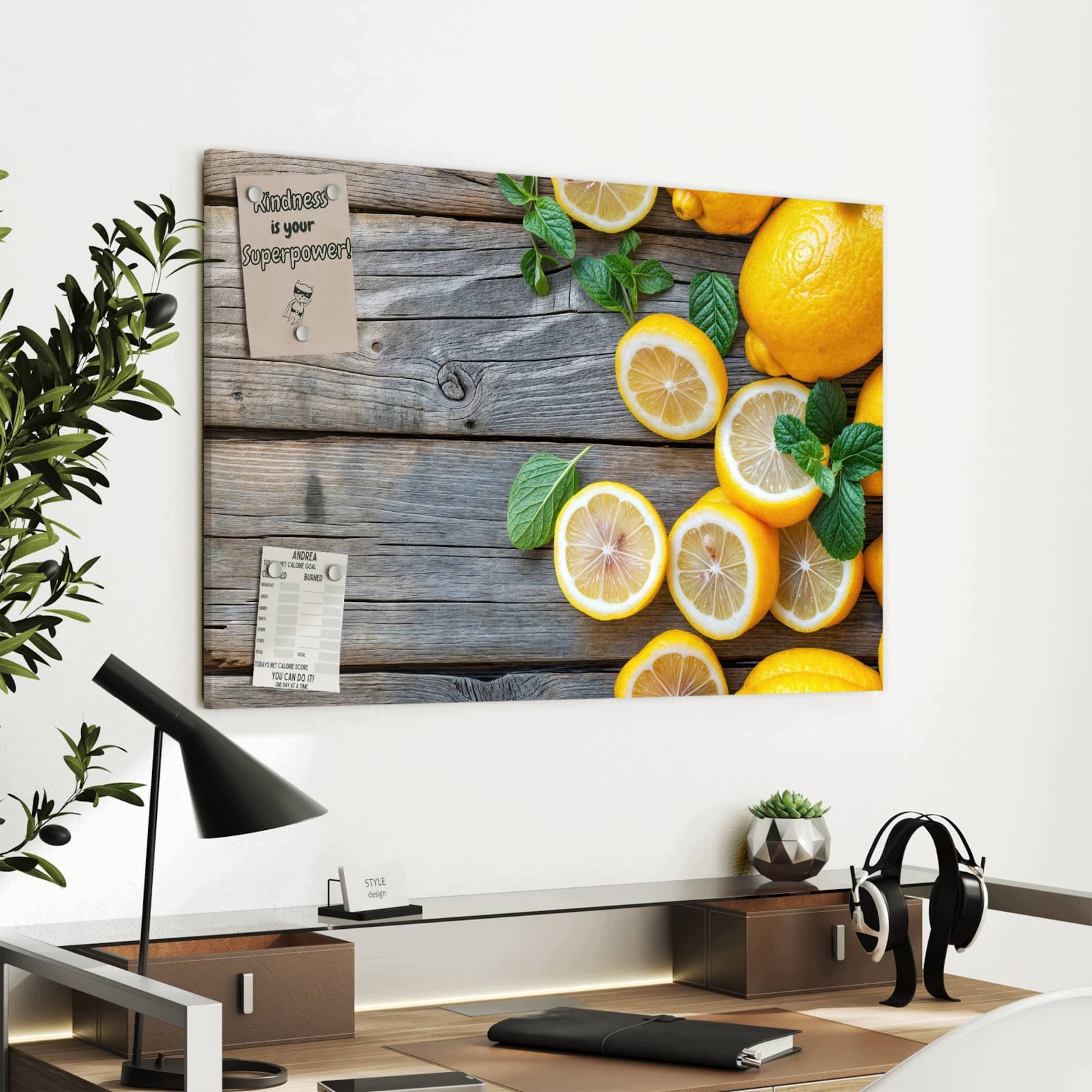 Magnetická tabule – obraz na zeď Svěží citron | 90 × 60 cm