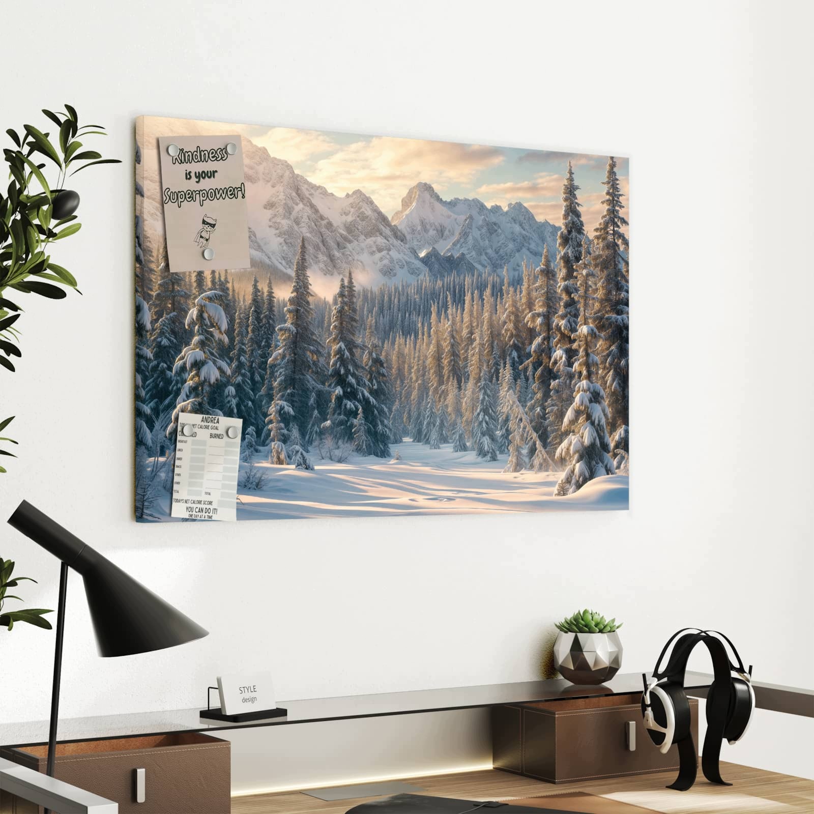 Magnetická tabule – obraz na zeď Zimní krajina | 60 × 40 cm