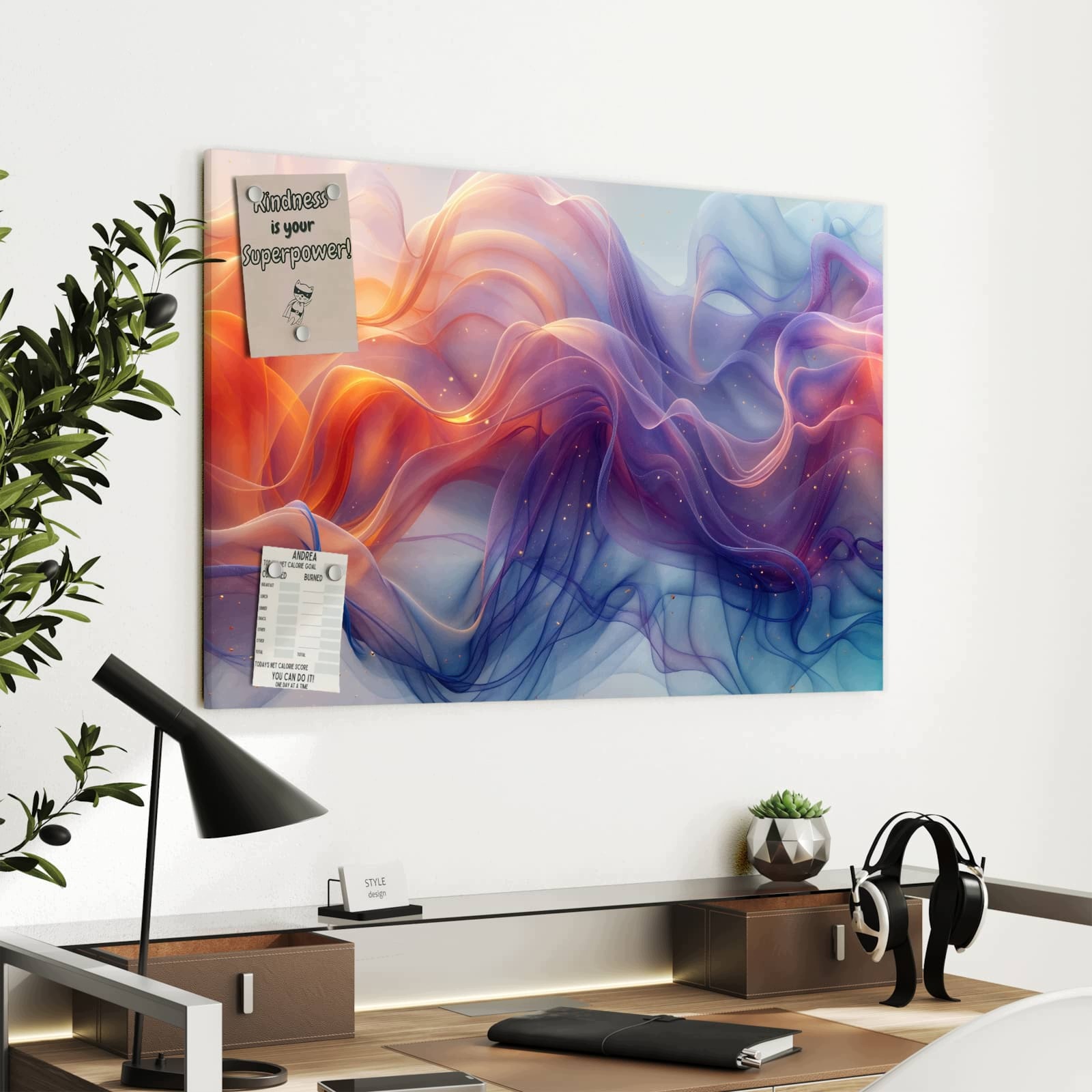 Magnetická tabule – obraz na zeď Vír barev | 90 × 60 cm