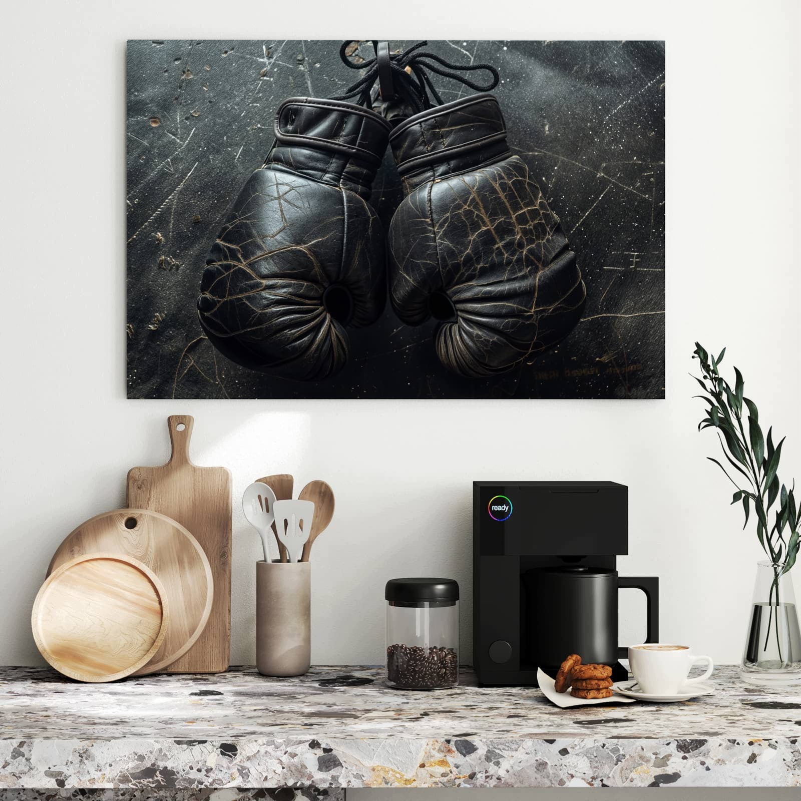Magnetická tabule – obraz na zeď Boxerské rukavice ve stylu vintage | 90 × 60 cm