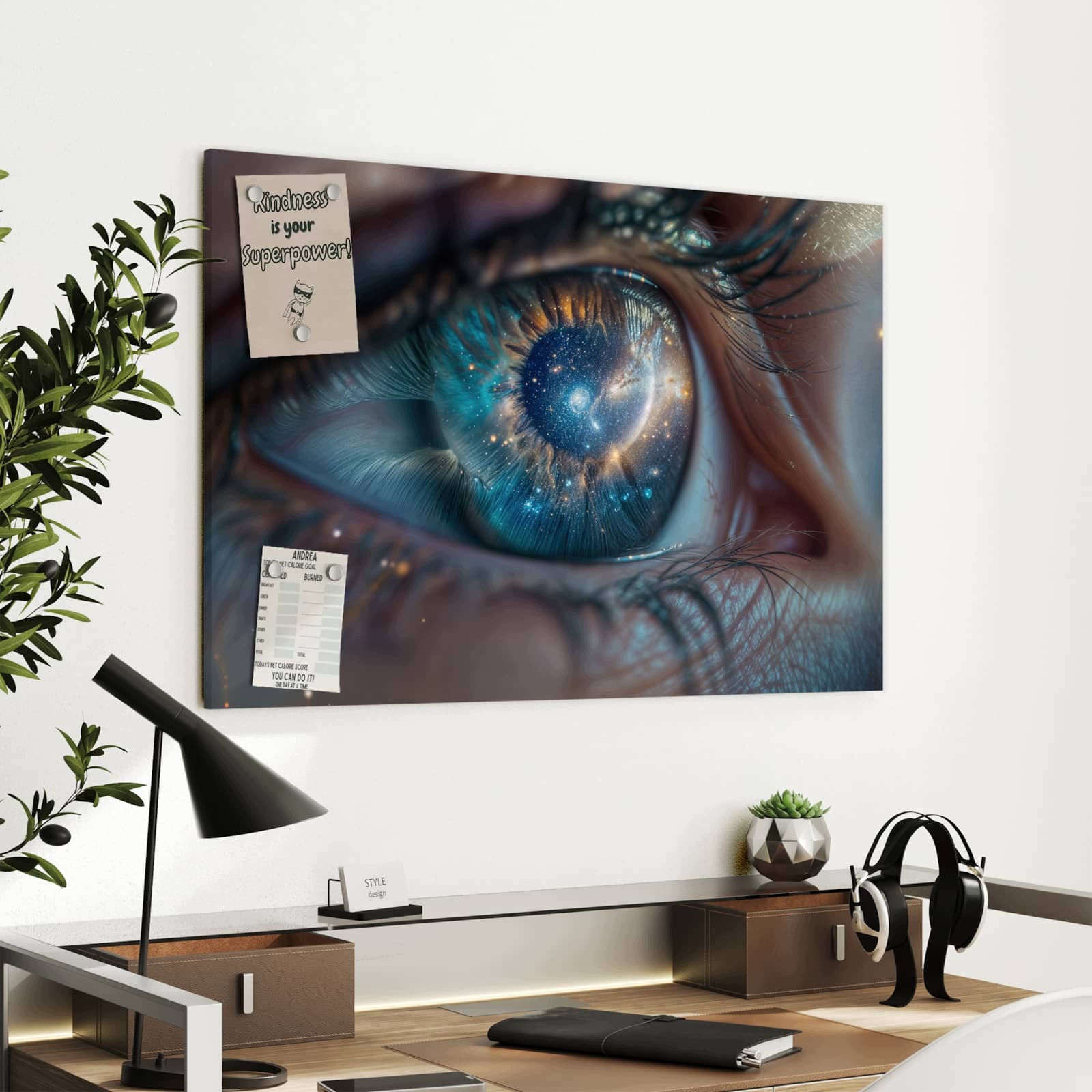 Magnetická tabule – obraz na zeď Galaxie oko | 90 × 60 cm