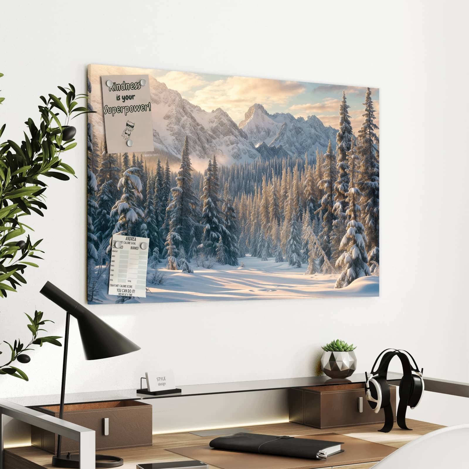 Magnetická tabule – obraz na zeď Zimní krajina | 90 × 60 cm