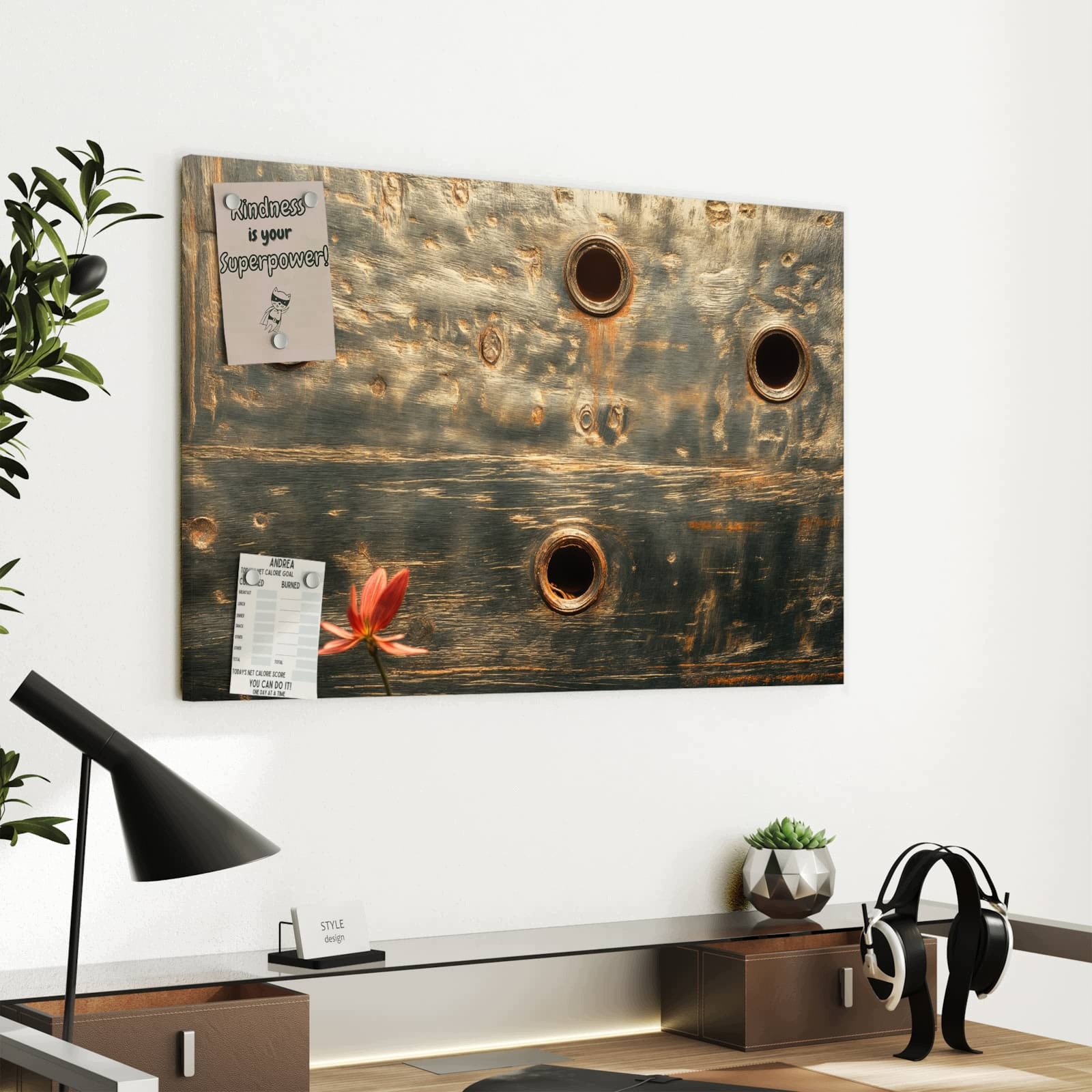 Magnetická tabule – obraz na zeď Vintage kovová deska | 60 × 40 cm