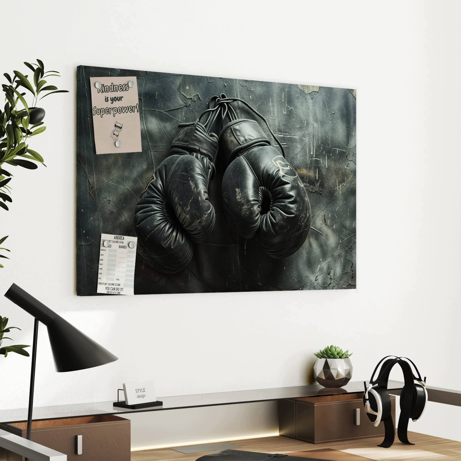 Magnetická tabule – obraz na zeď Vintage boxerské rukavice | 60 × 40 cm