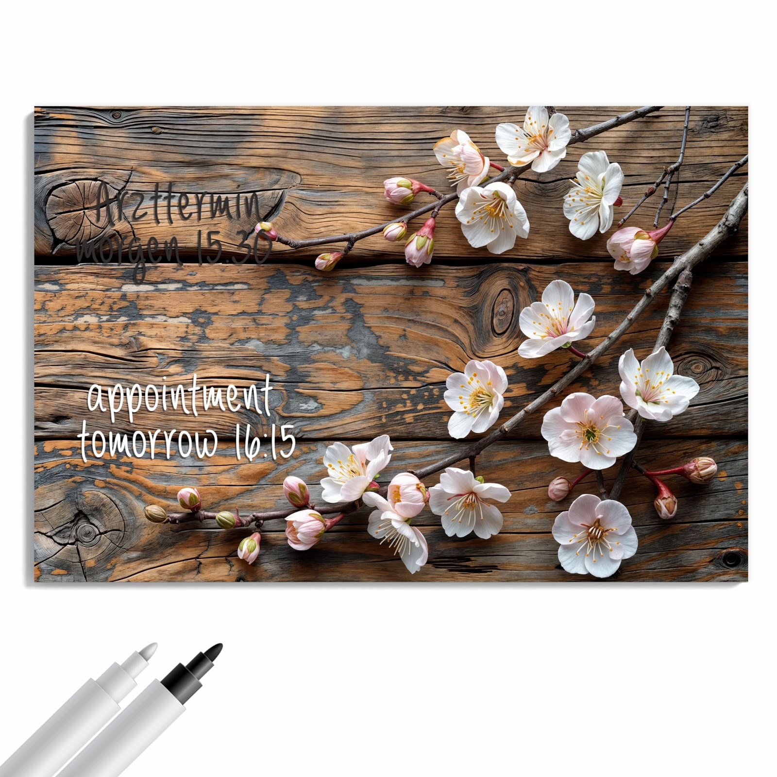 Magnetická tabule – obraz na zeď Květiny třešní dřevo – motiv 1 | 90 × 60 cm