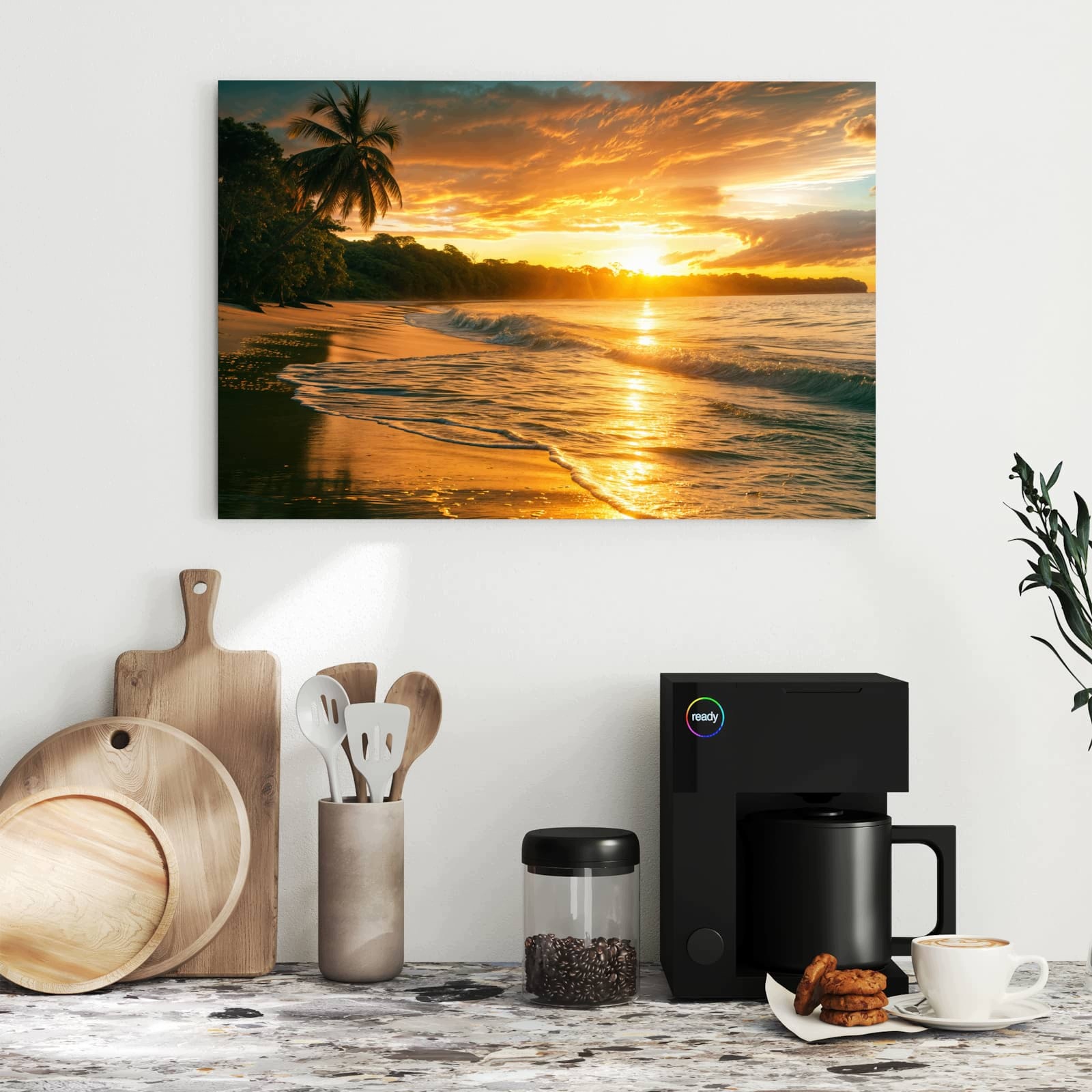 Magnetická tabule – obraz na zeď Západ slunce pláž – motiv 1 | 60 × 40 cm