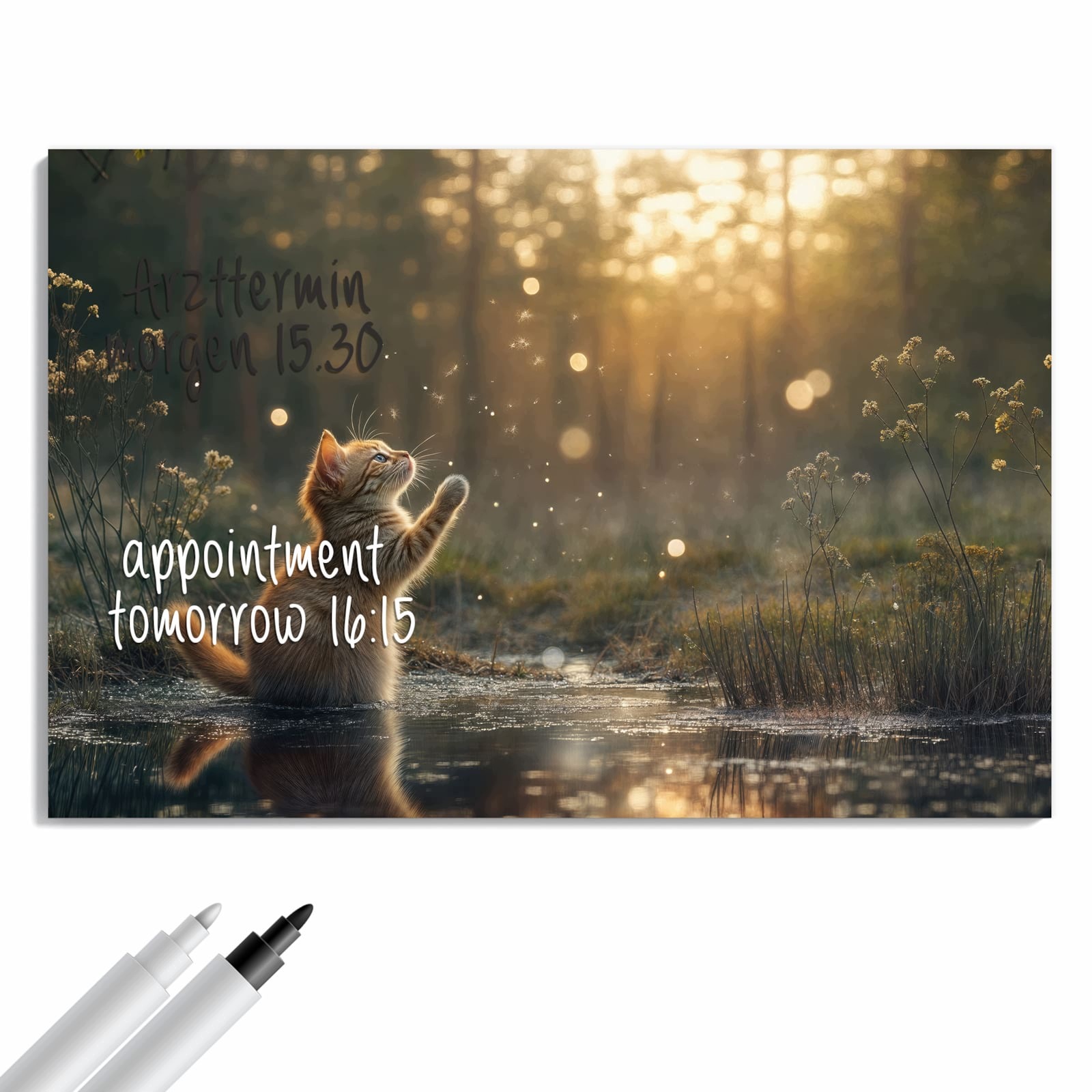 Magnetická tabule – obraz na zeď Kočka a beruška | 60 × 40 cm