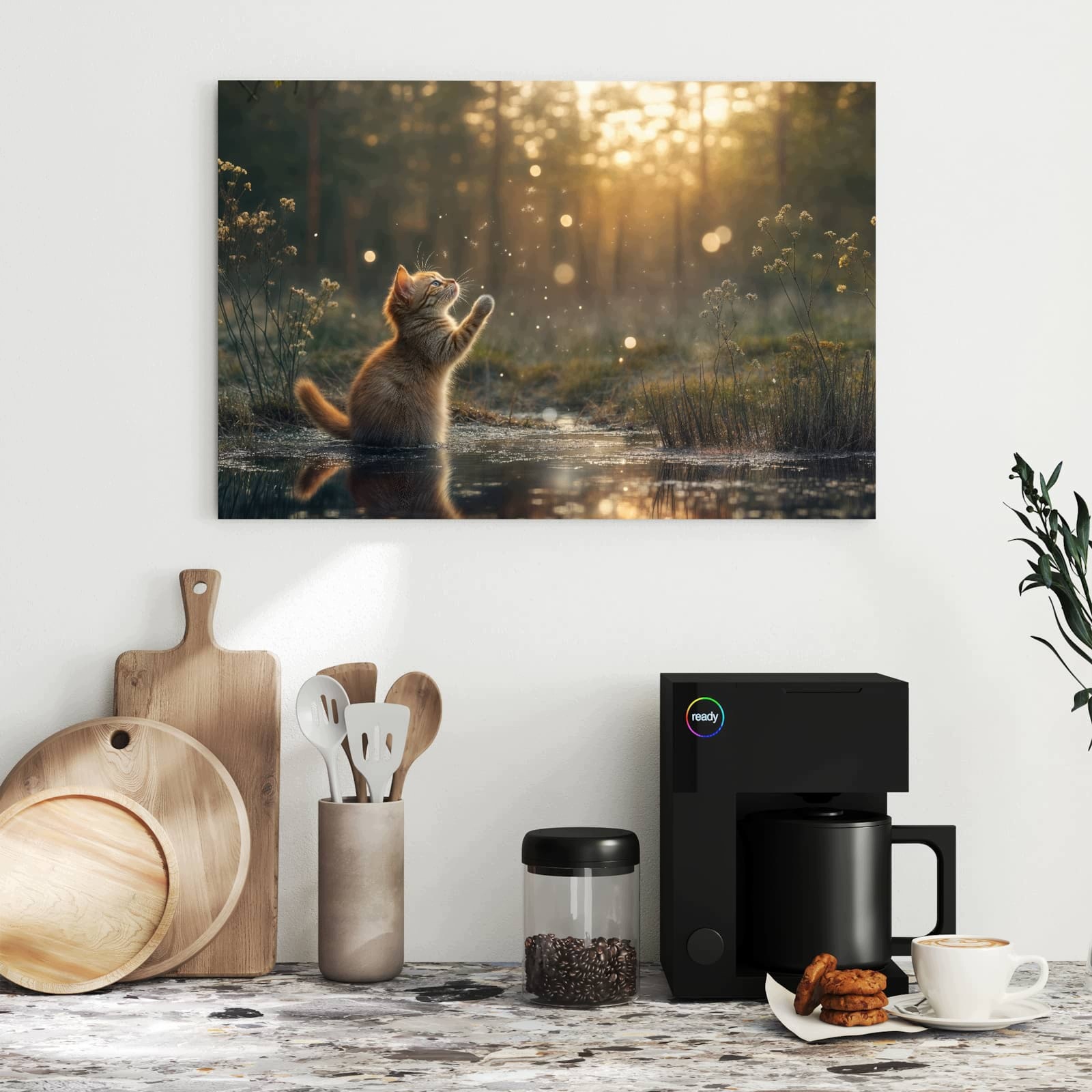 Magnetická tabule – obraz na zeď Kočka a beruška | 60 × 40 cm
