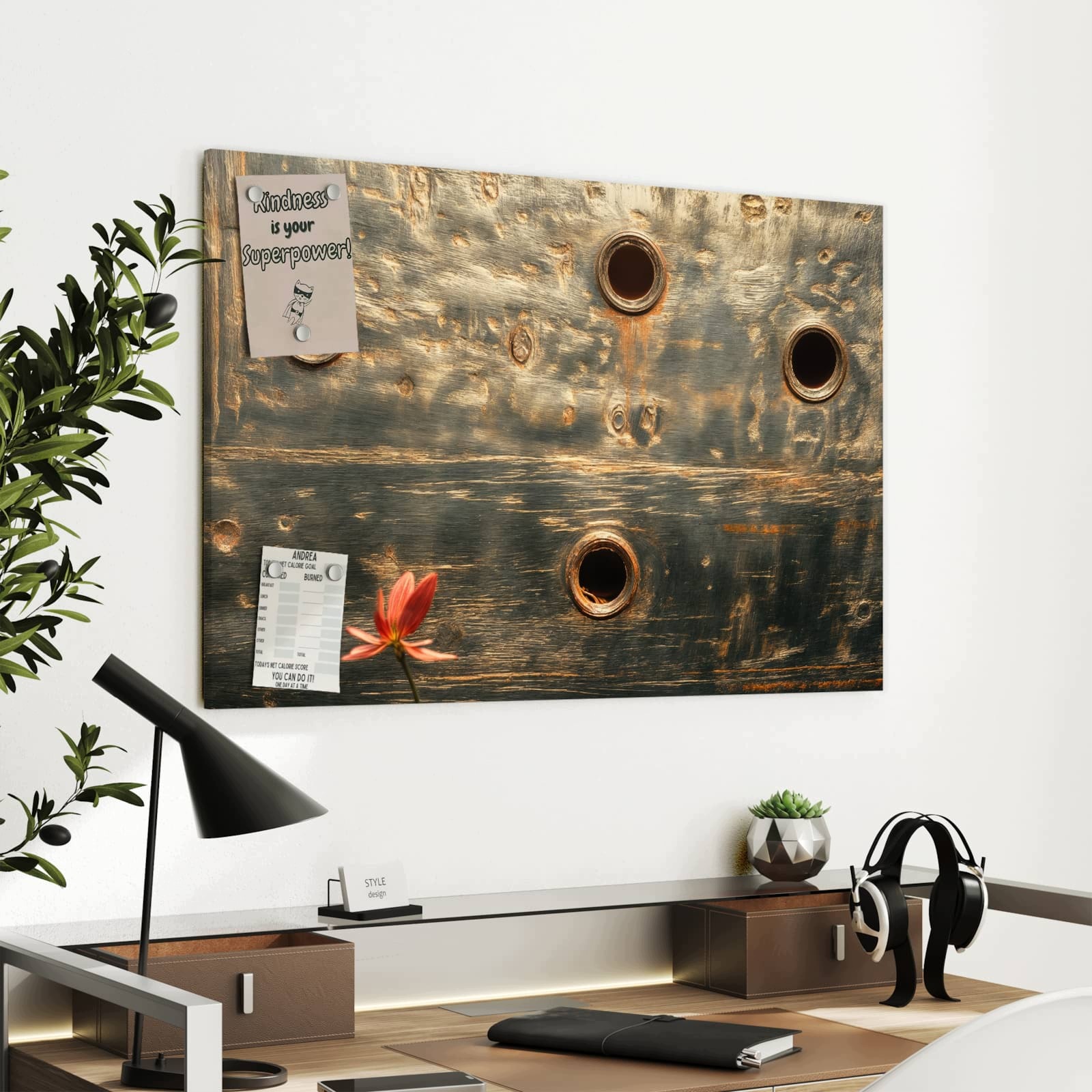 Magnetická tabule – obraz na zeď Vintage kovová deska | 90 × 60 cm