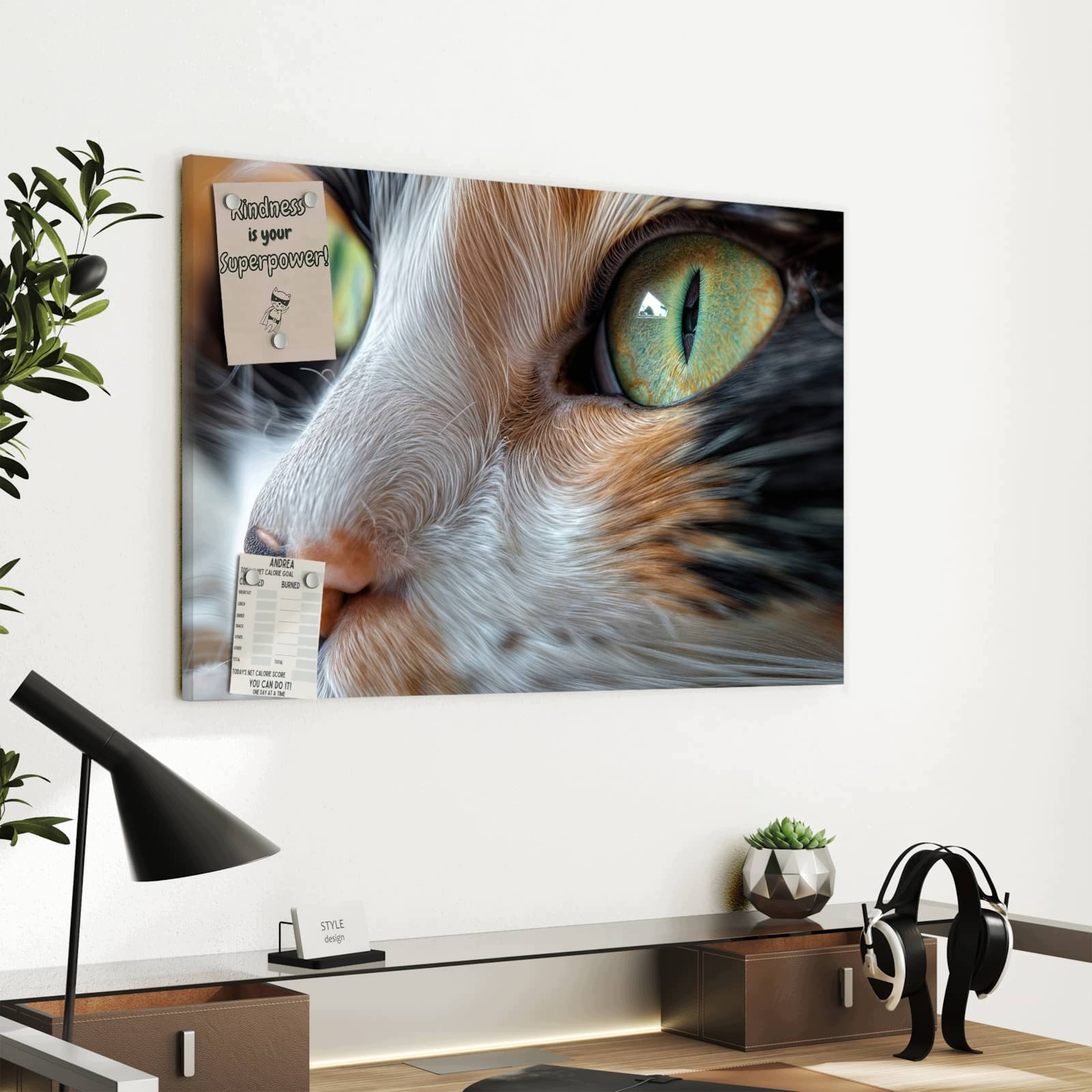 Magnetická tabule – obraz na zeď Zelenooká kočka | 60 × 40 cm
