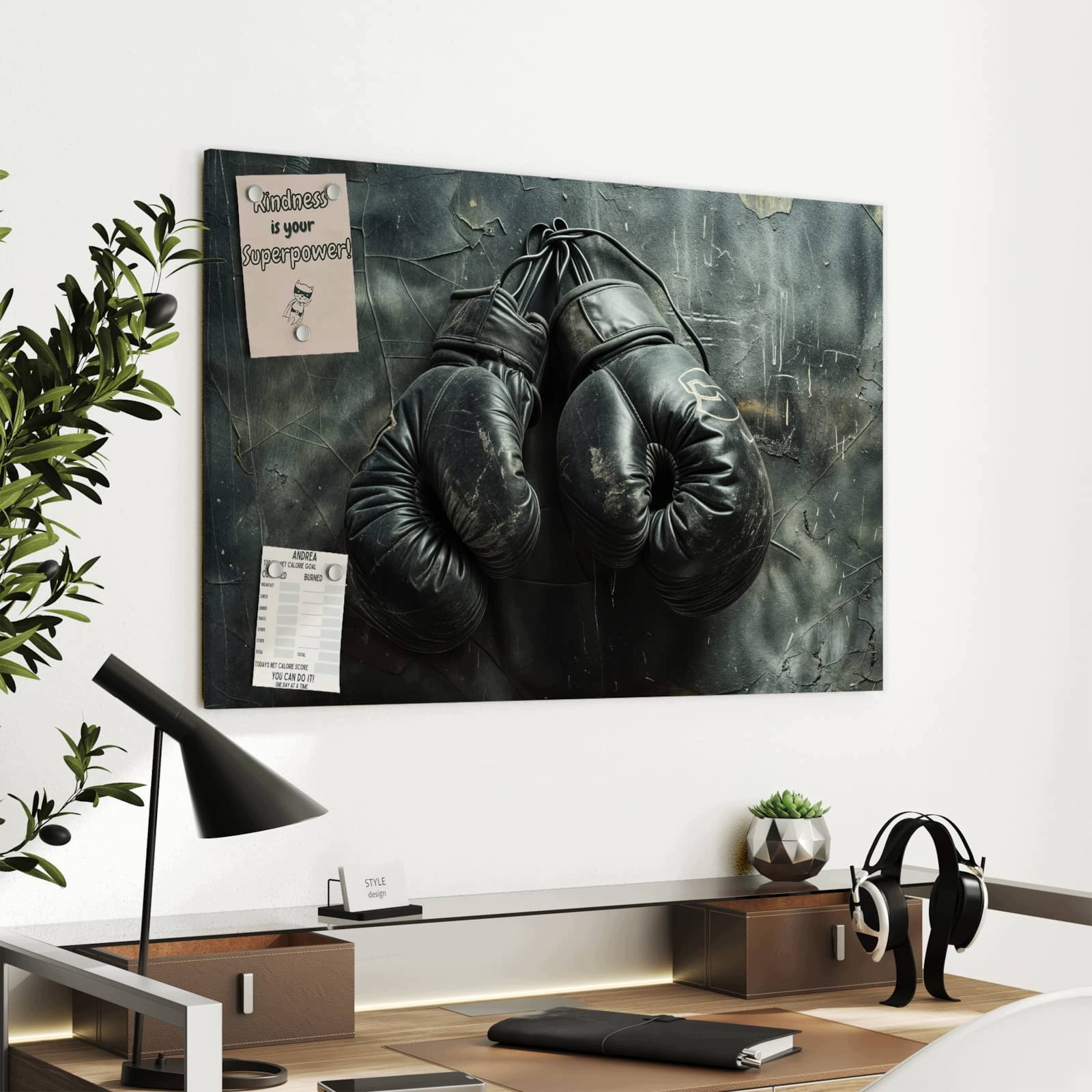 Magnetická tabule – obraz na zeď Vintage boxerské rukavice | 90 × 60 cm