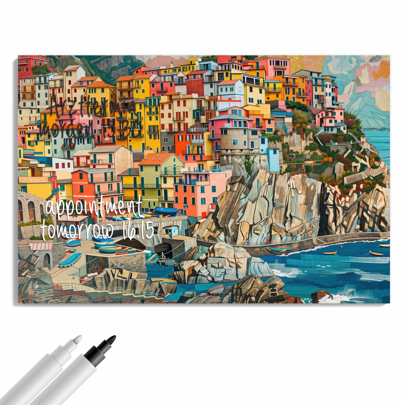 Magnetická tabule – obraz na zeď Barevné přímořské město | 60 × 40 cm