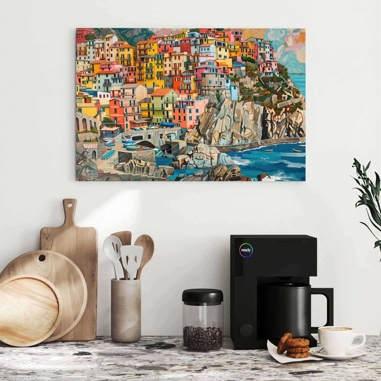 Magnetická tabule – obraz na zeď Barevné přímořské město | 60 × 40 cm