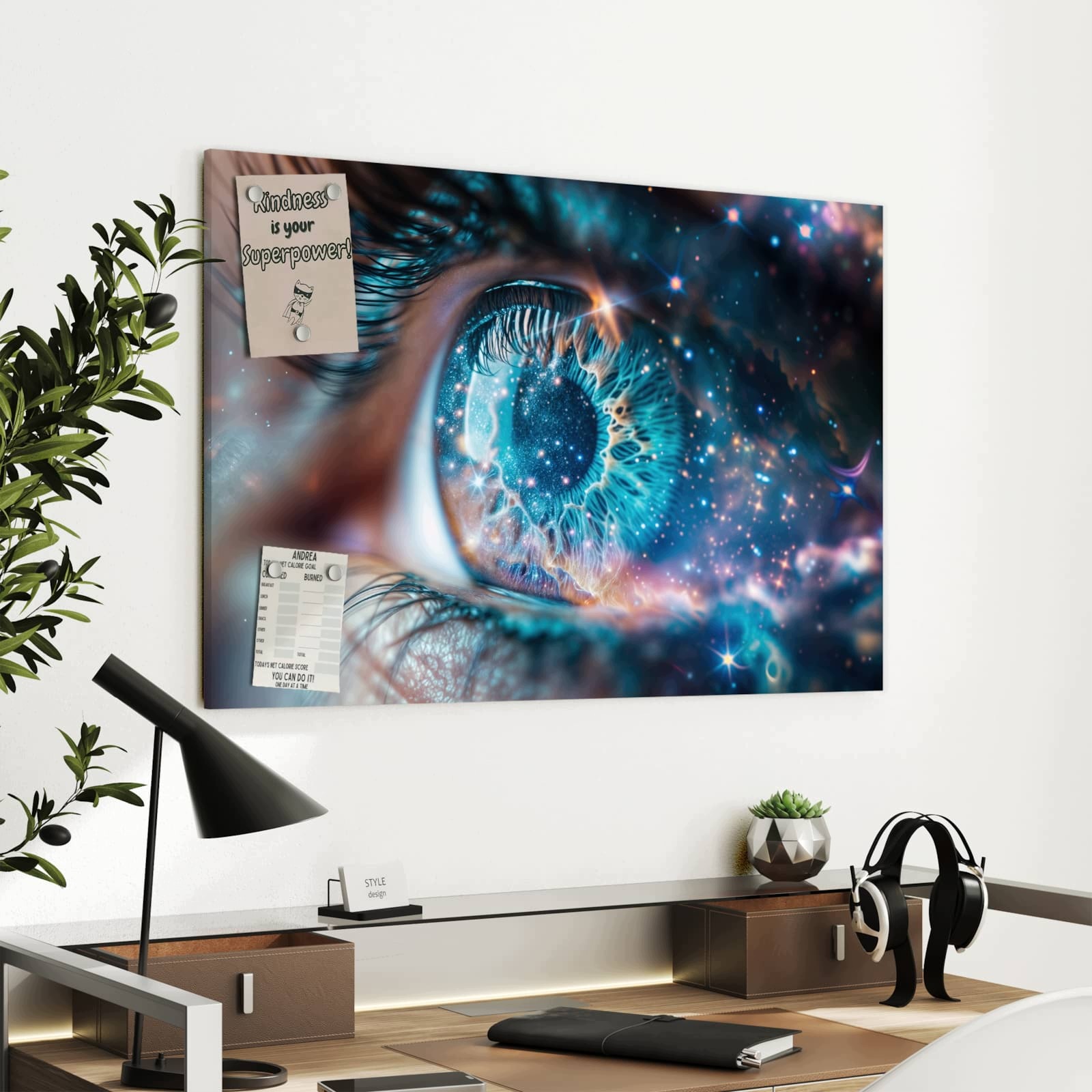 Magnetická tabule – obraz na zeď Galaktické oko | 90 × 60 cm