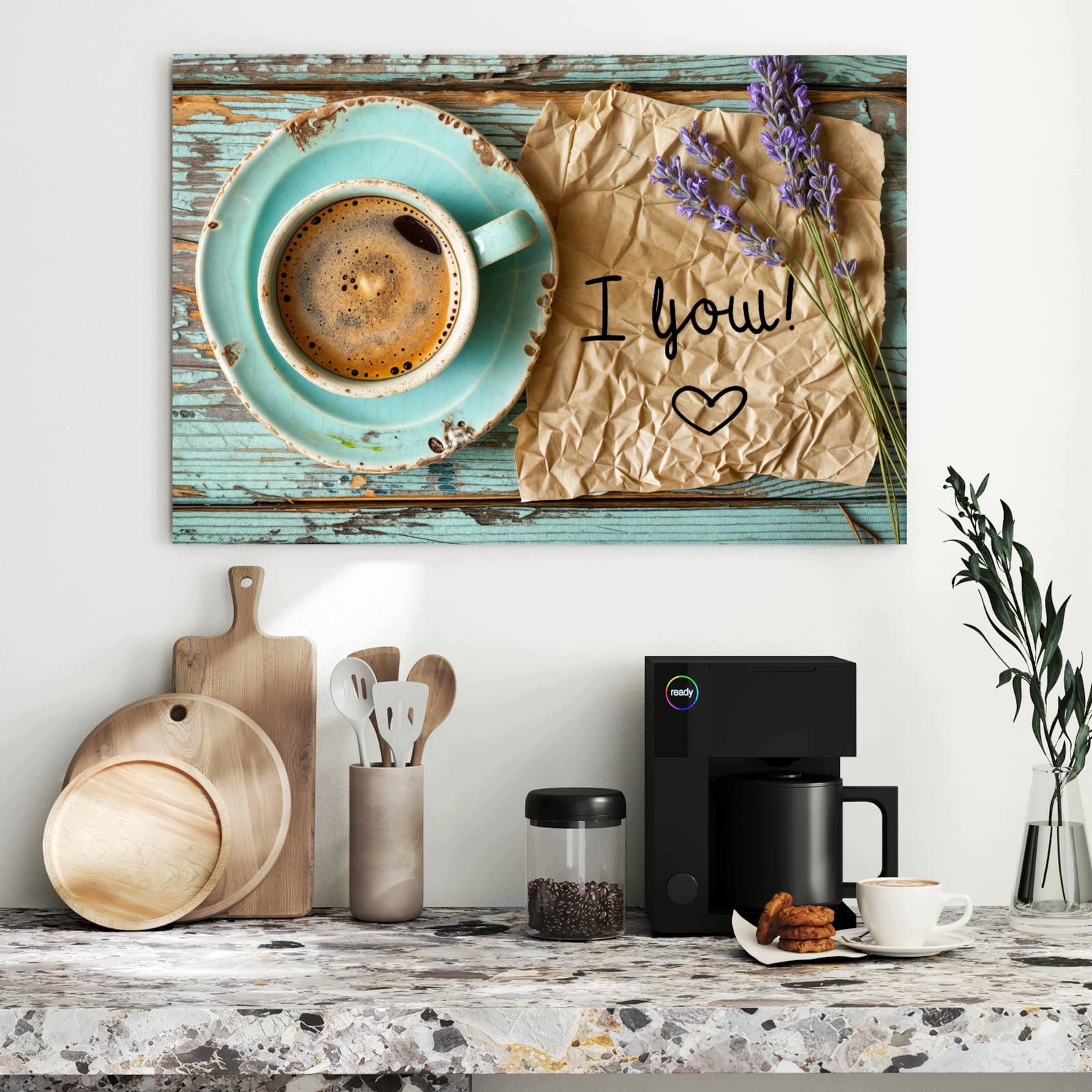 Magnetická tabule – obraz na zeď Šálek levandule | 90 × 60 cm