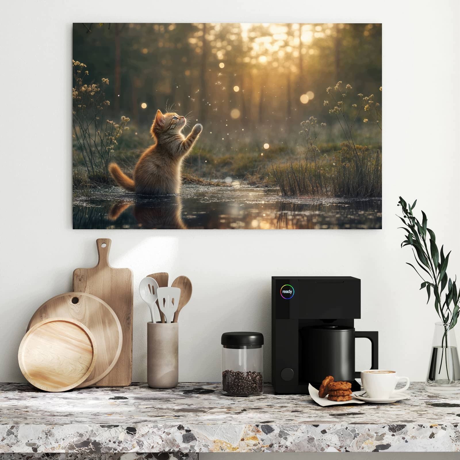 Magnetická tabule – obraz na zeď Kočka a beruška | 90 × 60 cm