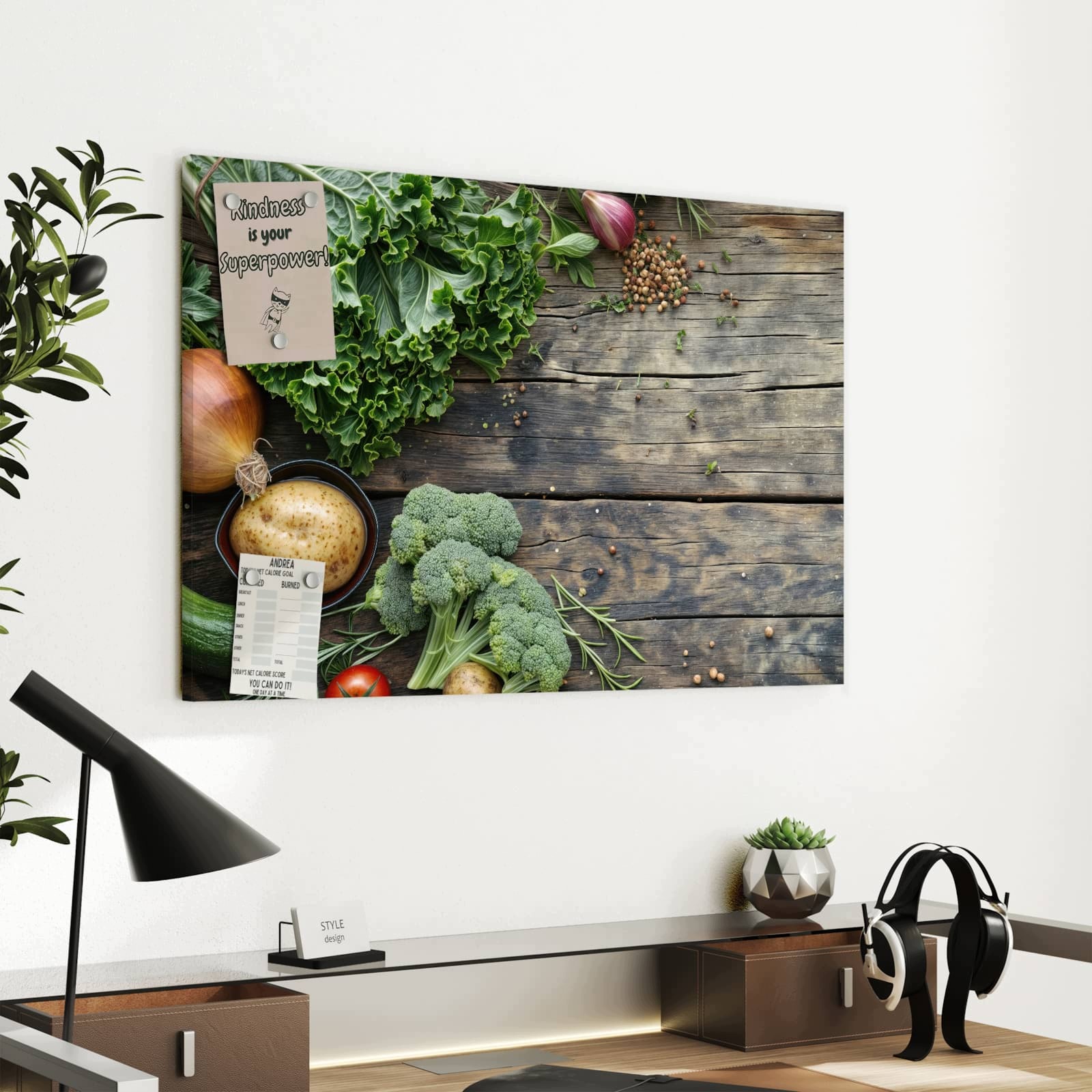 Magnetická tabule – obraz na zeď Výběr čerstvé zeleniny | 60 × 40 cm