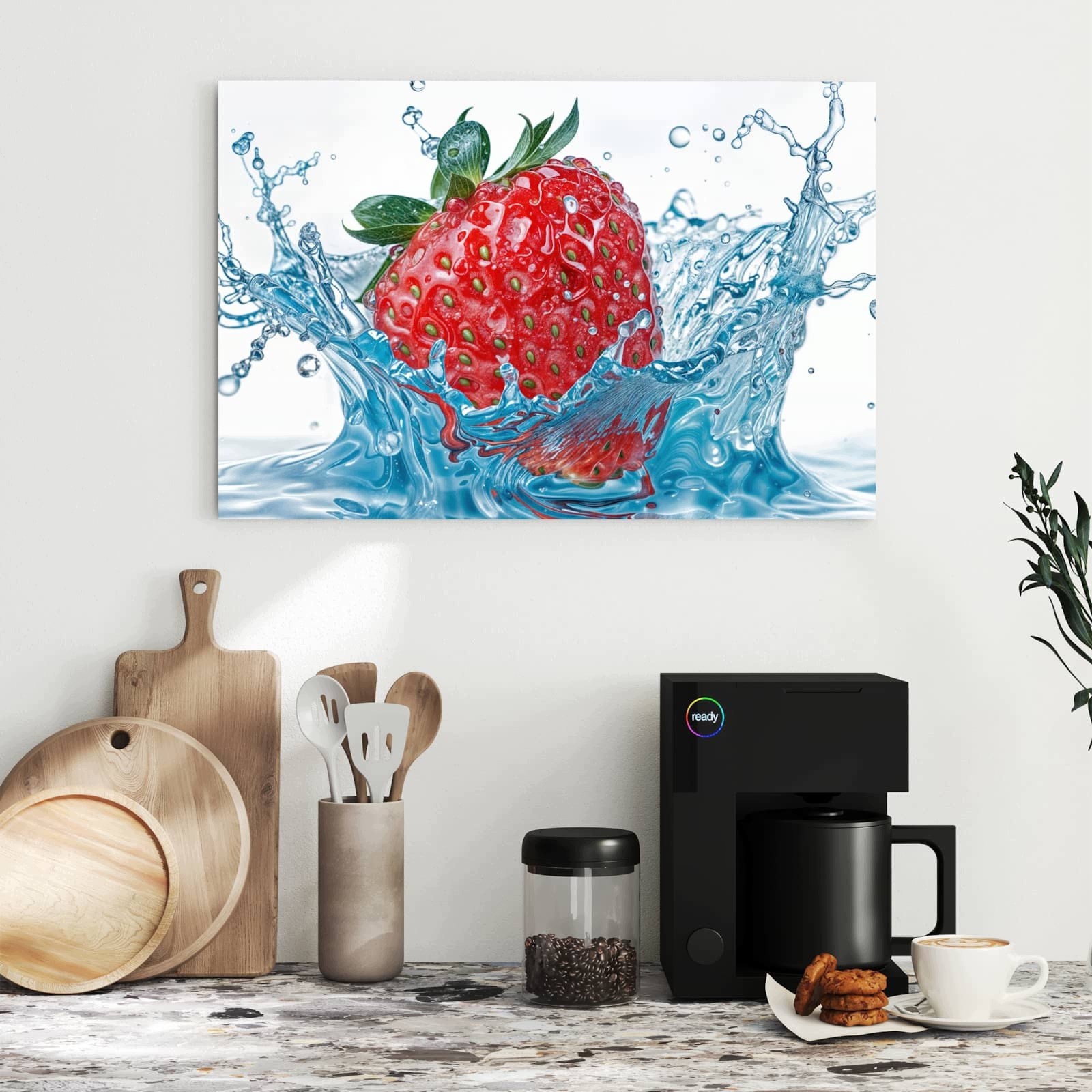 Magnetická tabule – obraz na zeď Jahoda cákance | 60 × 40 cm