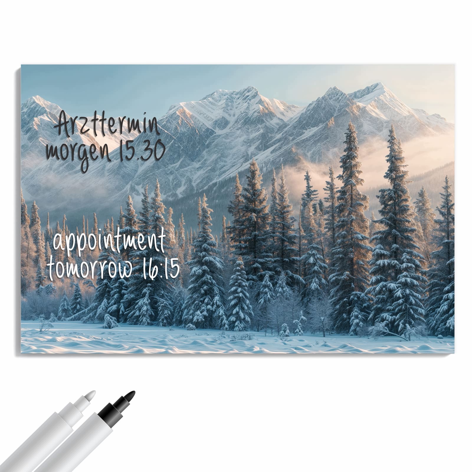 Magnetická tabule – obraz na zeď Zasněžené hory | 90 × 60 cm