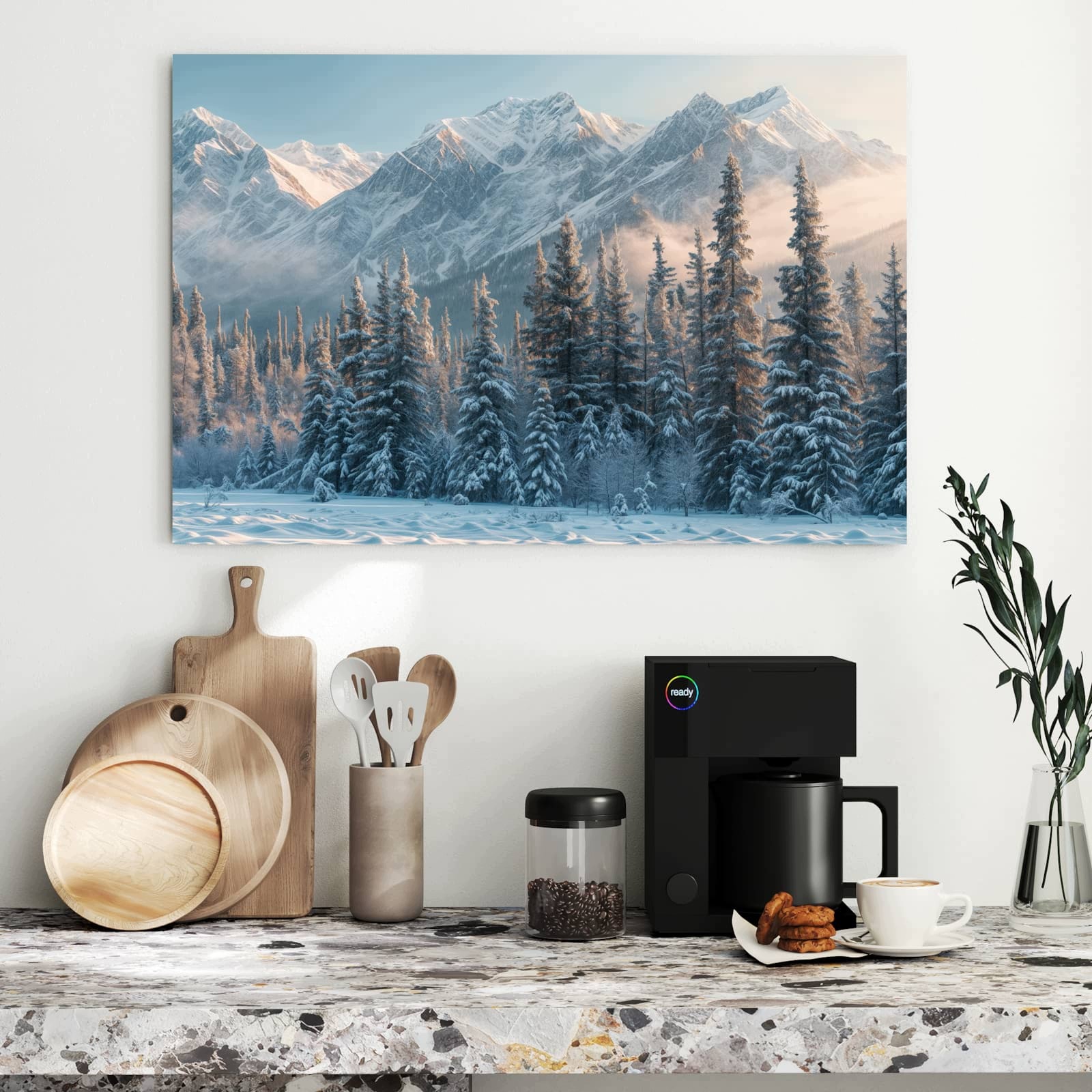 Magnetická tabule – obraz na zeď Zasněžené hory | 90 × 60 cm