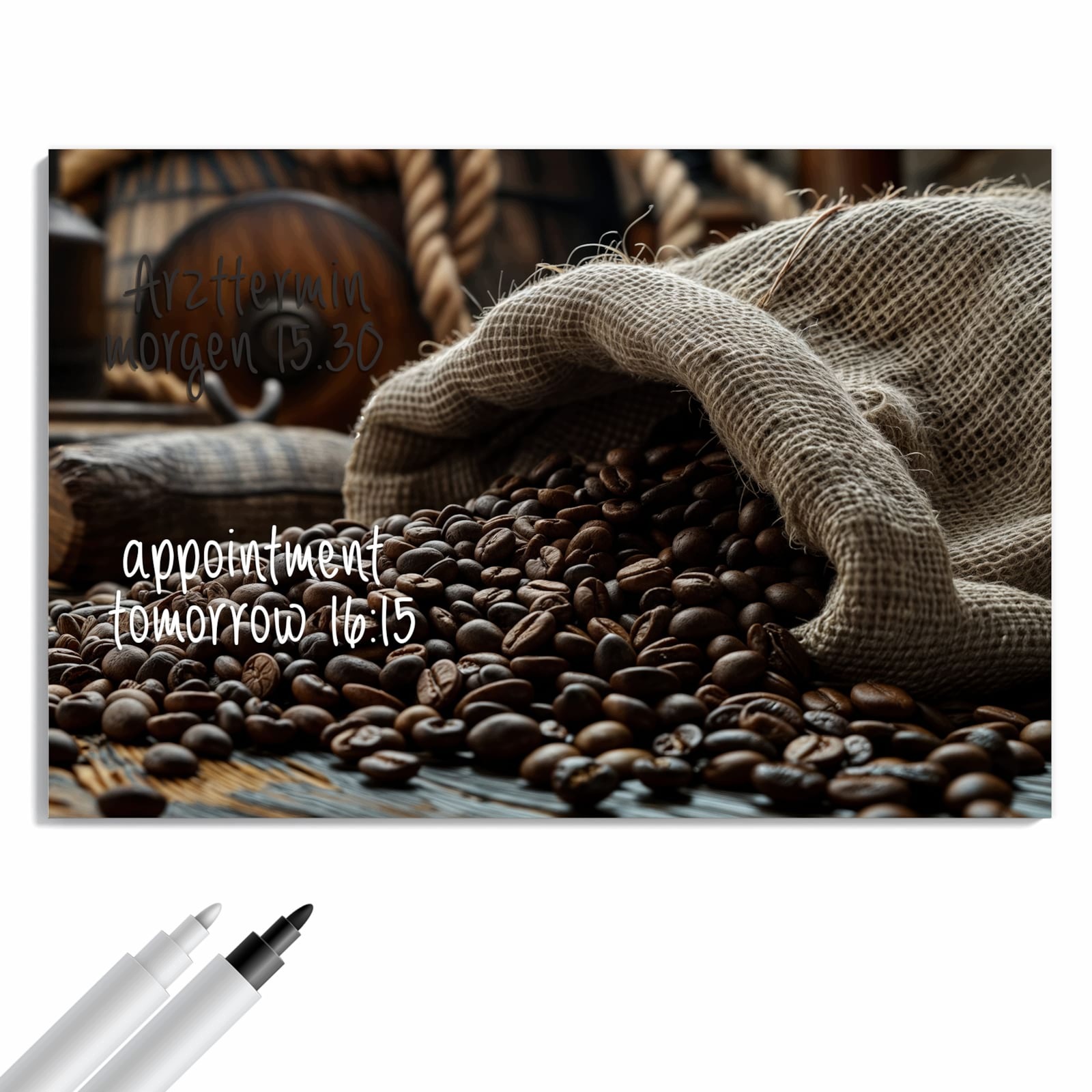 Magnetická tabule – obraz na zeď Pytel kávových zrn | 90 × 60 cm