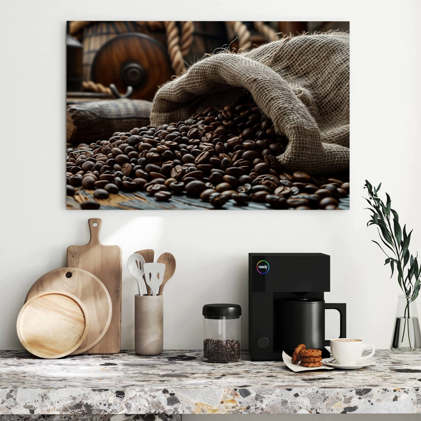 Magnetická tabule – obraz na zeď Pytel kávových zrn | 90 × 60 cm