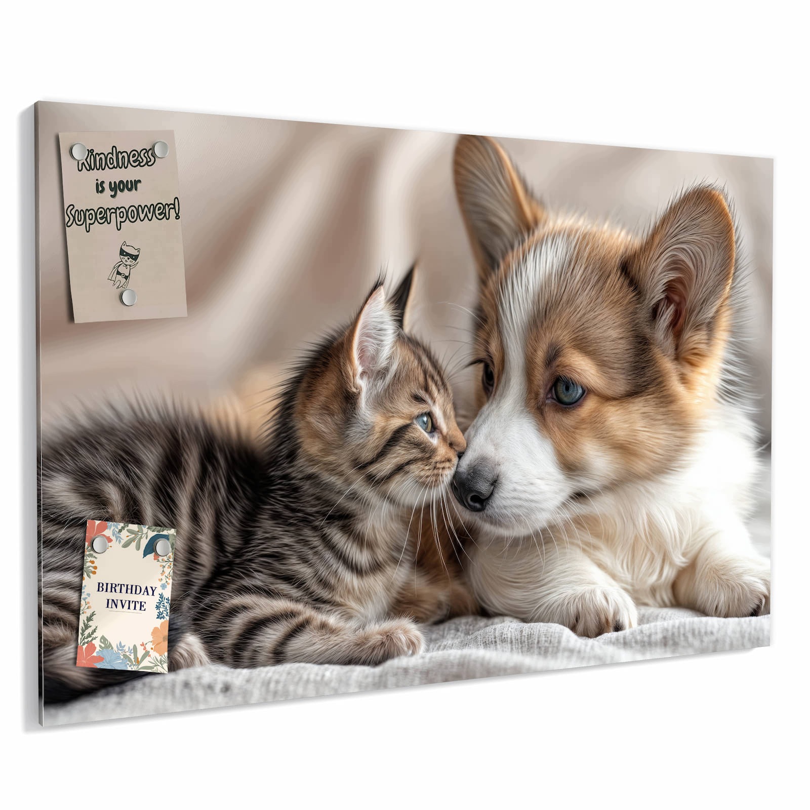 Magnetická tabule – obraz na zeď Štěně koťátko | 60 × 40 cm