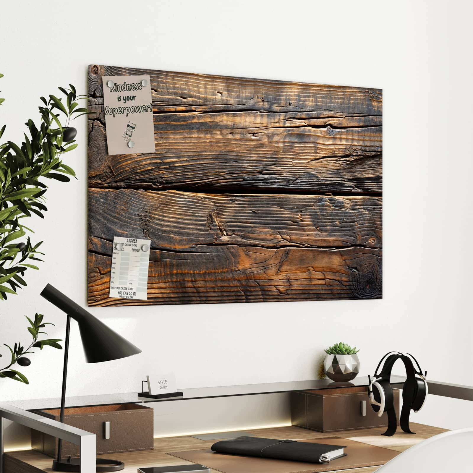 Magnetická tabule – obraz na zeď Textura starého dřeva | 90 × 60 cm
