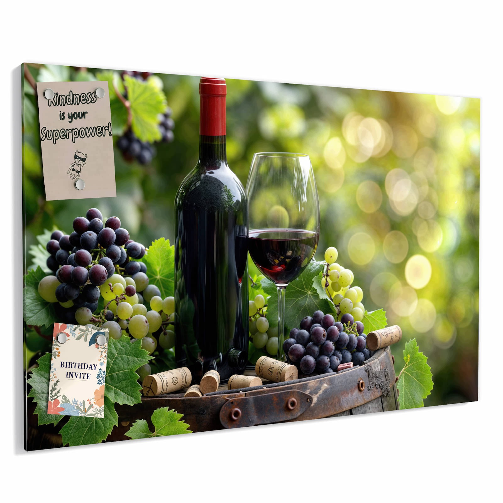Magnetická tabule – obraz na zeď Víno a hrozny | 60 × 40 cm