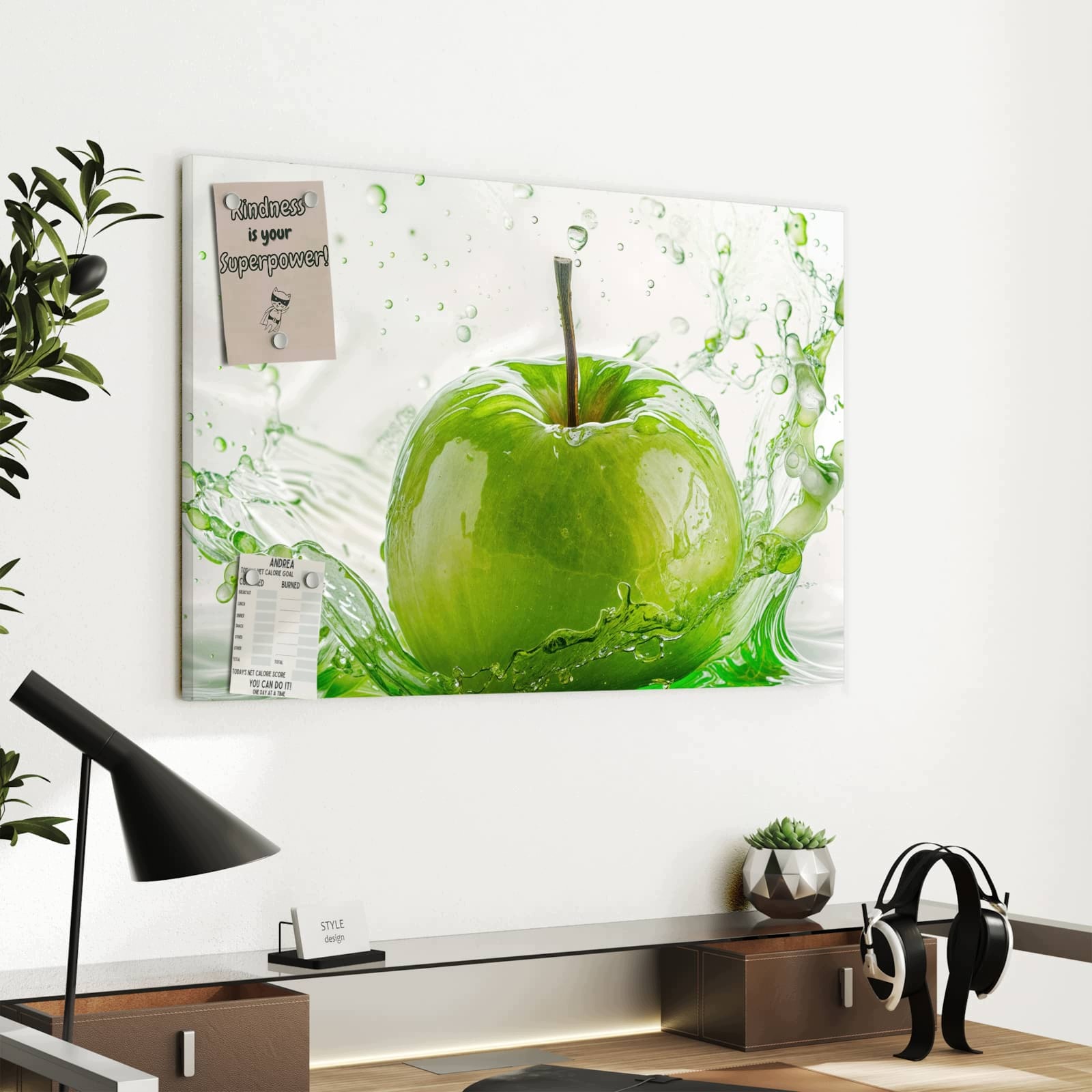 Magnetická tabule – obraz na zeď Jablko cákance | 60 × 40 cm