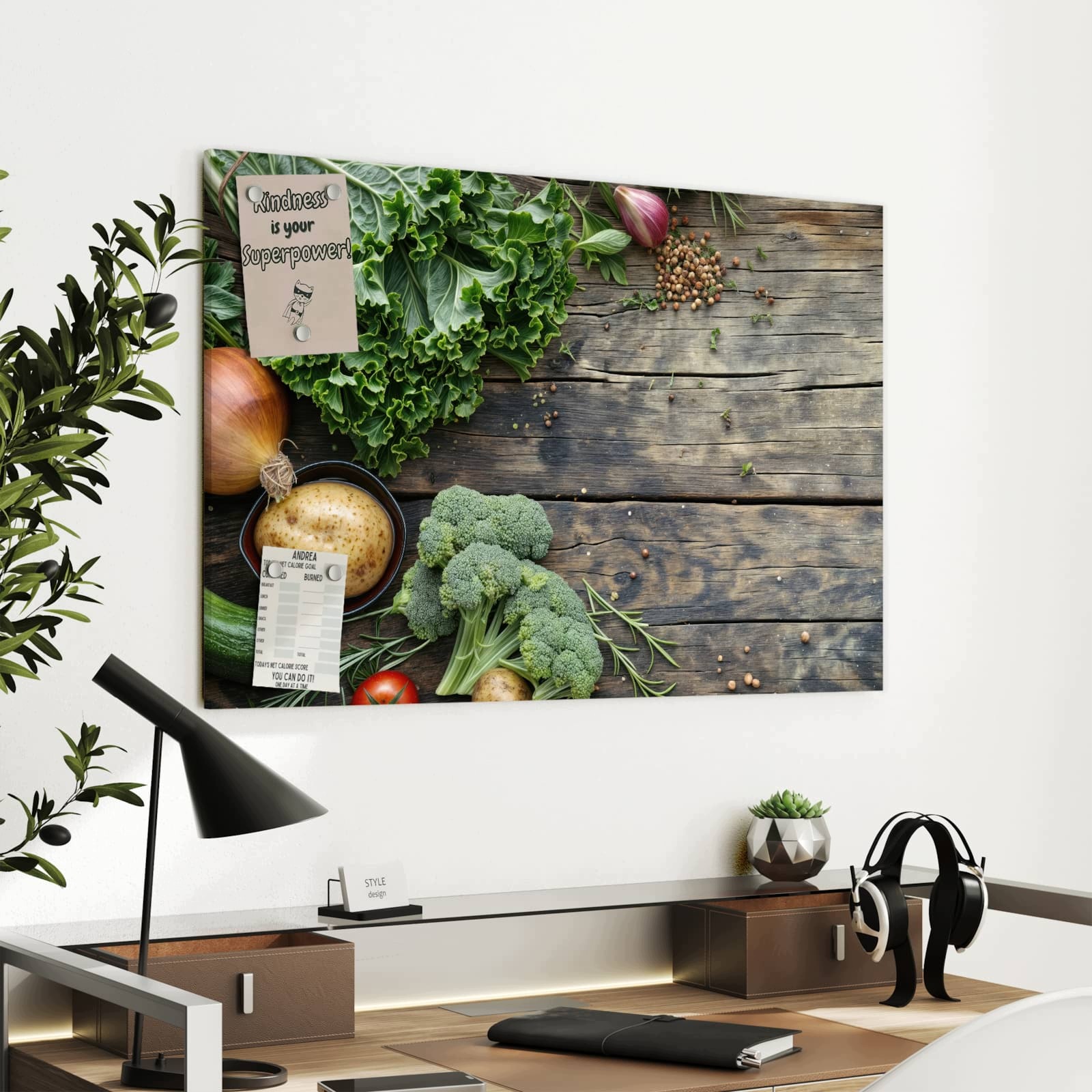 Magnetická tabule – obraz na zeď Výběr čerstvé zeleniny | 90 × 60 cm
