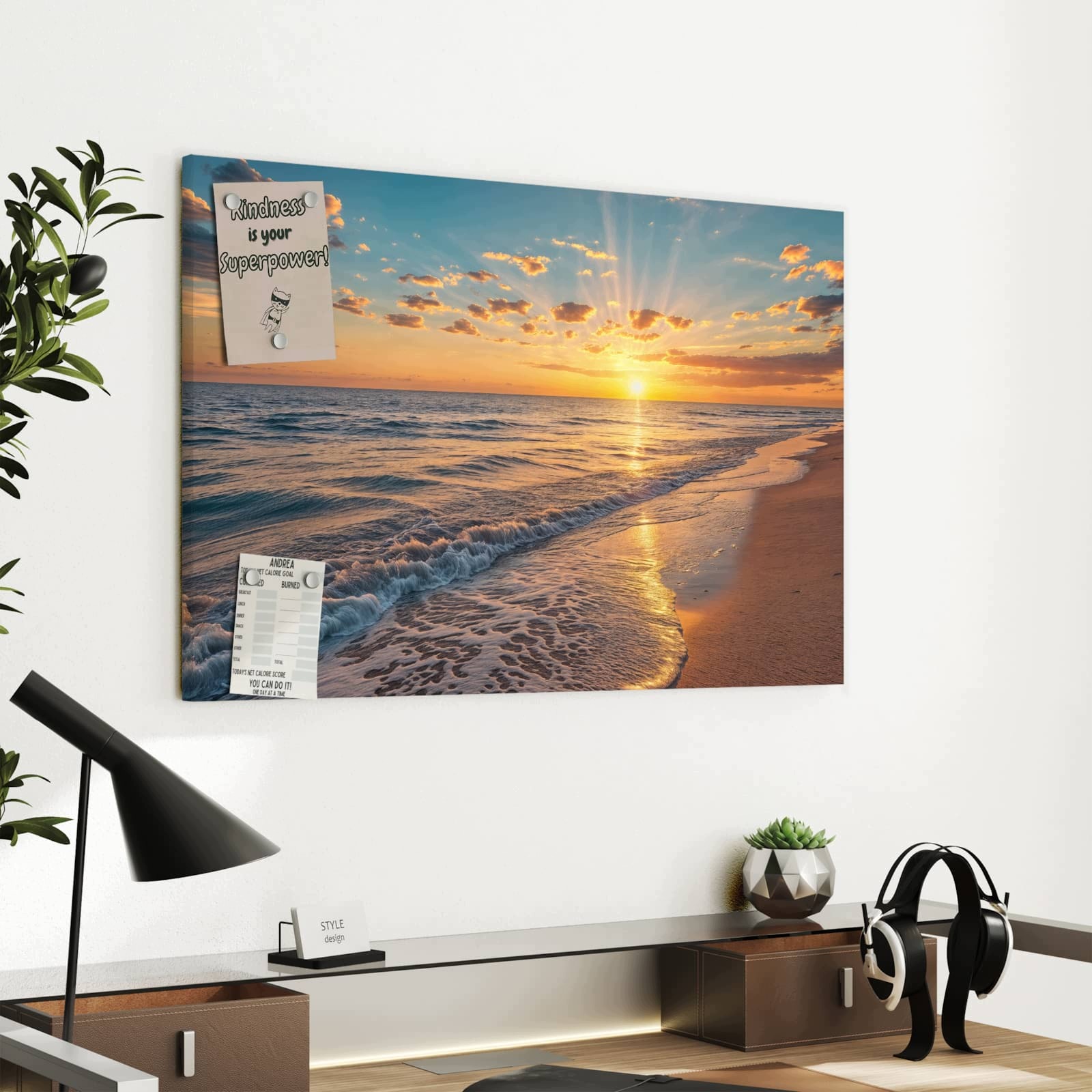 Magnetická tabule – obraz na zeď Východ slunce moře | 60 × 40 cm
