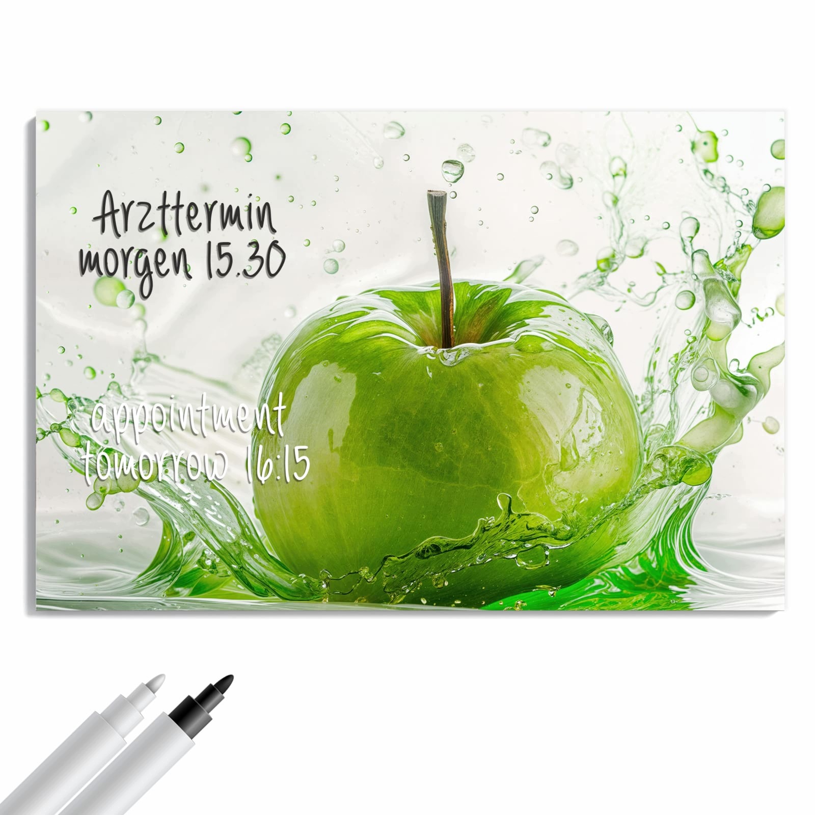 Magnetická tabule – obraz na zeď Jablko cákance | 90 × 60 cm