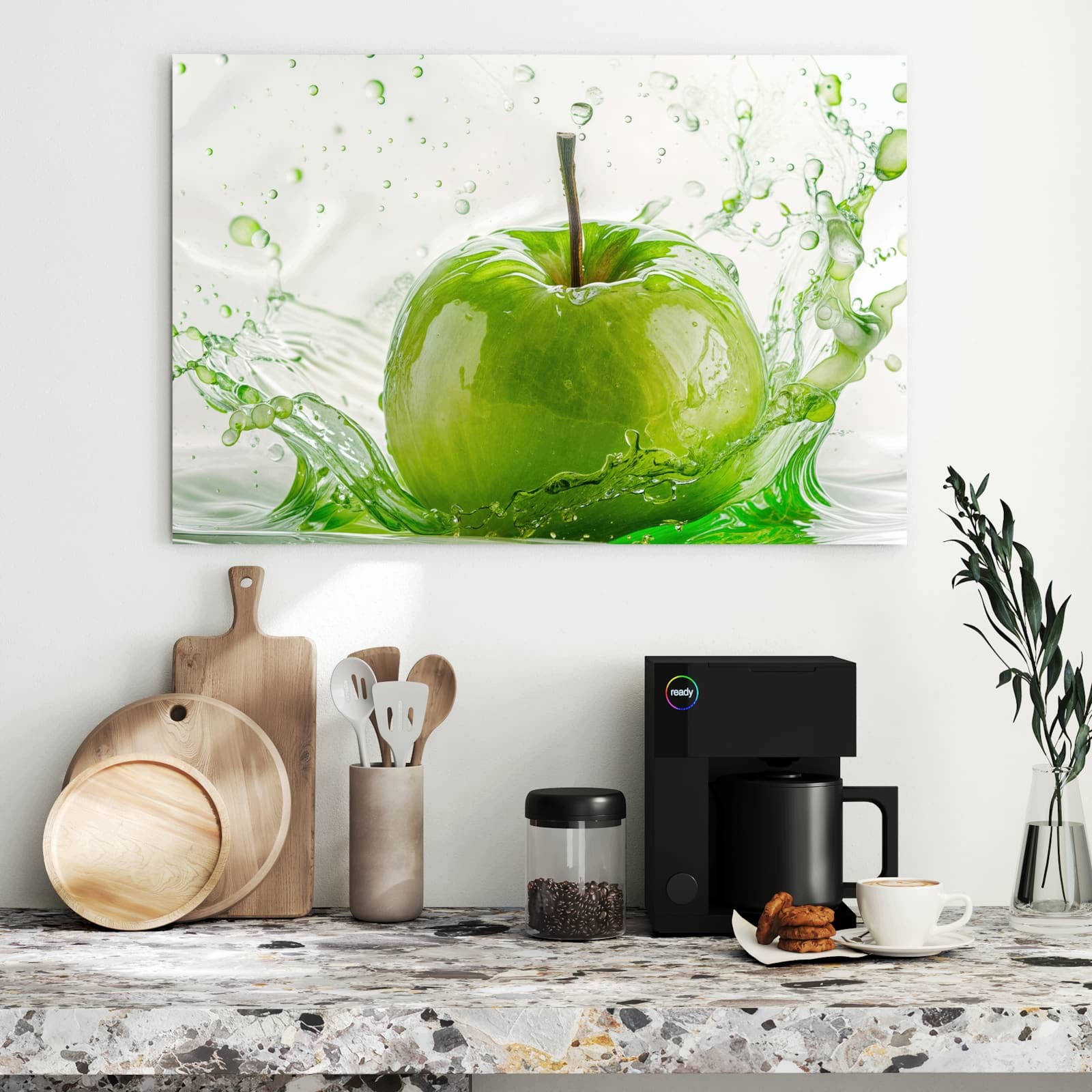 Magnetická tabule – obraz na zeď Jablko cákance | 90 × 60 cm