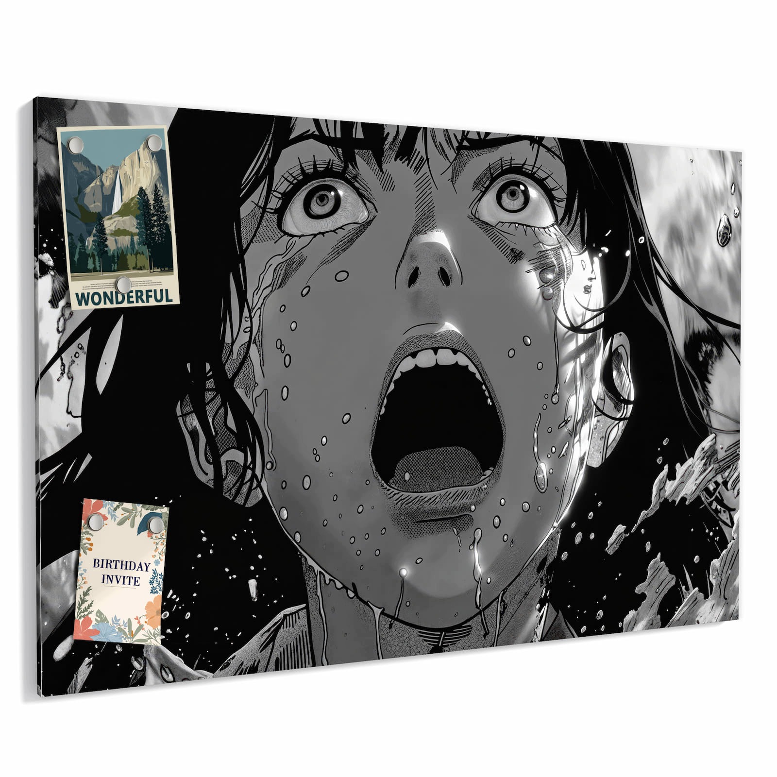 Magnetická tabule – obraz na zeď Křičící výraz | 90 × 60 cm