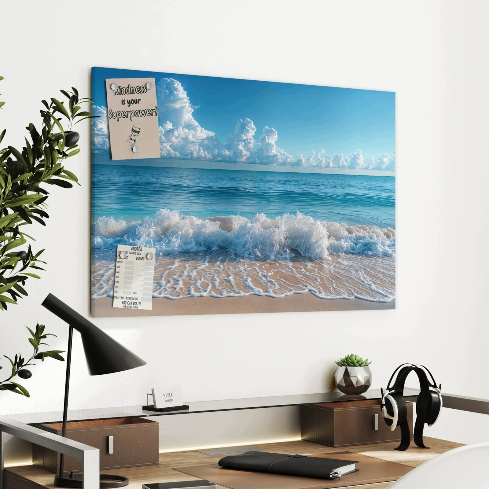 Magnetická tabule – obraz na zeď Mořské vlny | 90 × 60 cm
