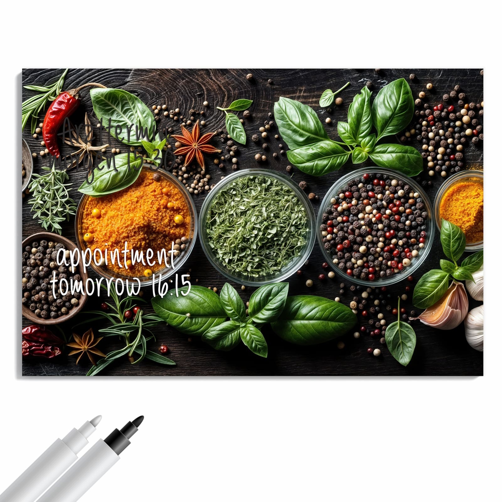 Magnetická tabule – obraz na zeď Koření a bylinky | 60 × 40 cm