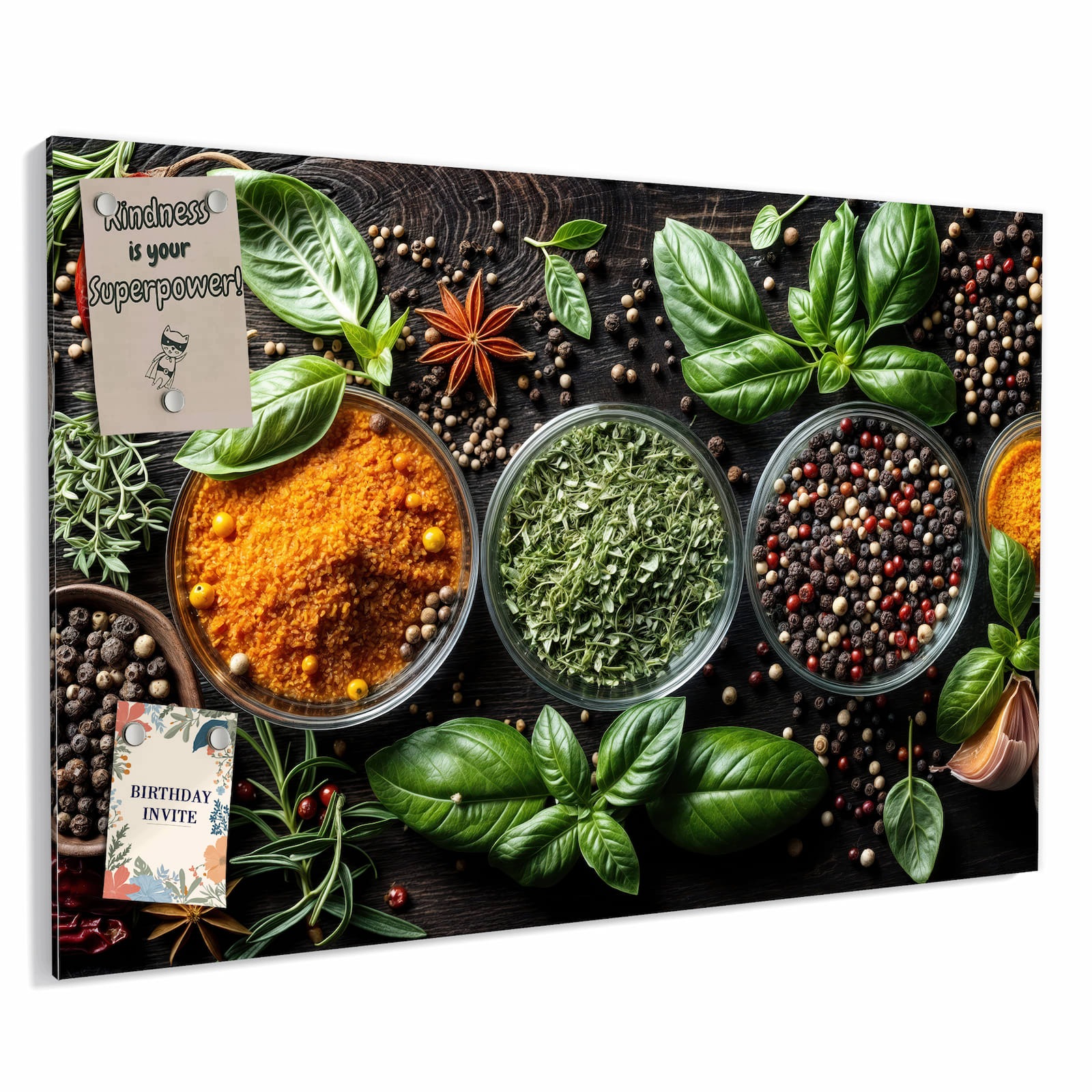 Magnetická tabule – obraz na zeď Koření a bylinky | 60 × 40 cm