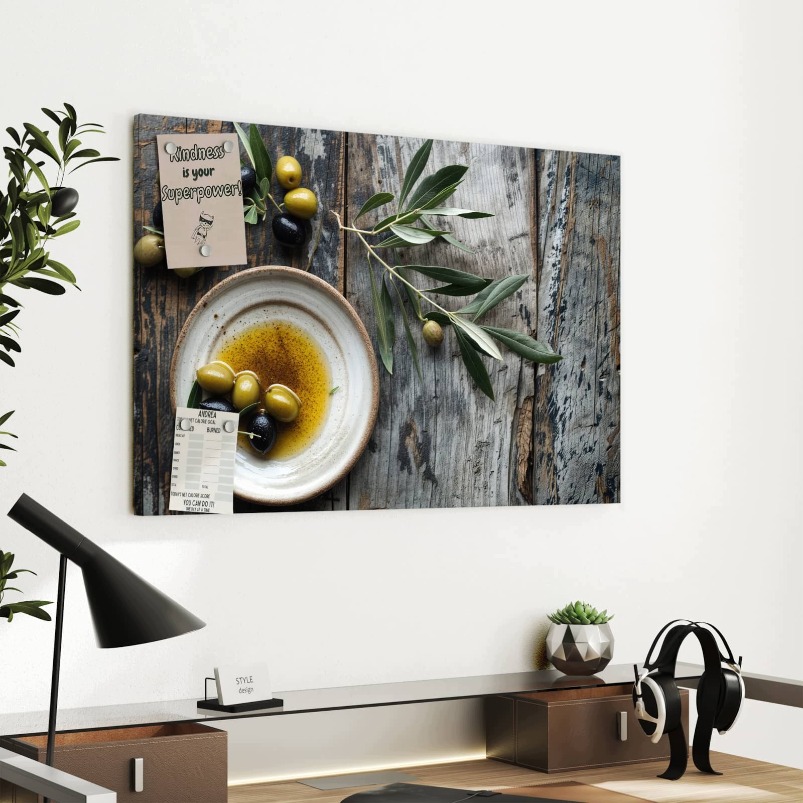Magnetická tabule – obraz na zeď Olivy talíř | 60 × 40 cm