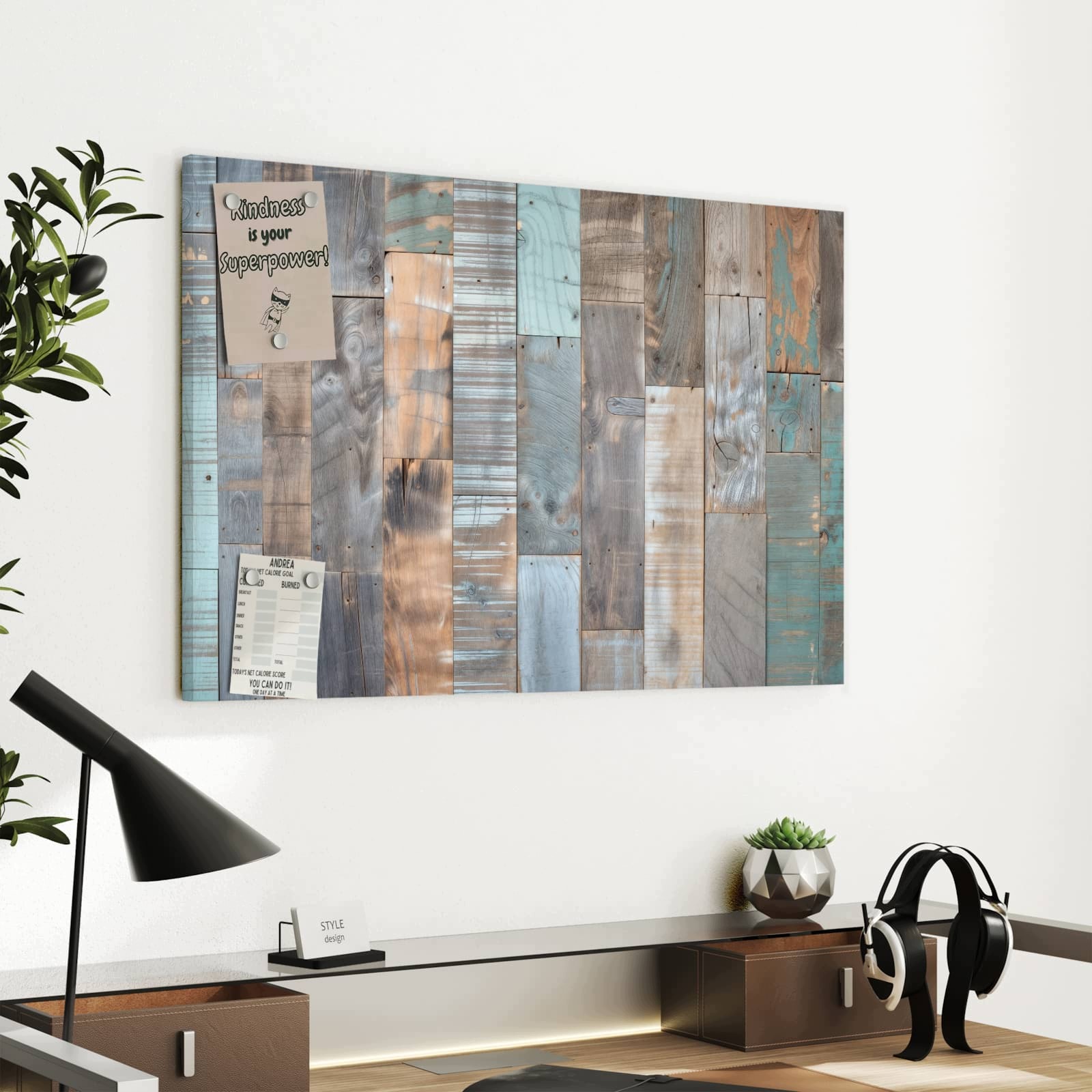 Magnetická tabule – obraz na zeď Vintage prkna – motiv 1 | 60 × 40 cm