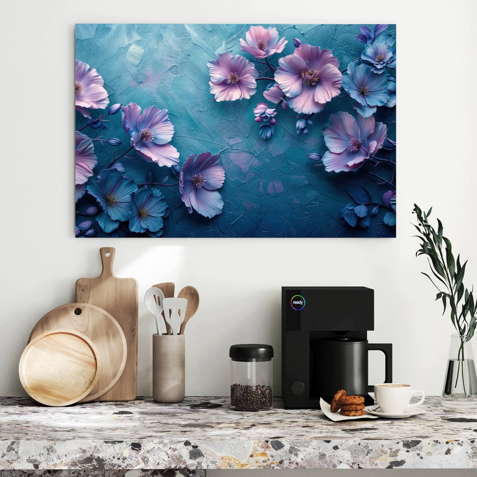 Magnetická tabule – obraz na zeď Květinový vzor | 90 × 60 cm