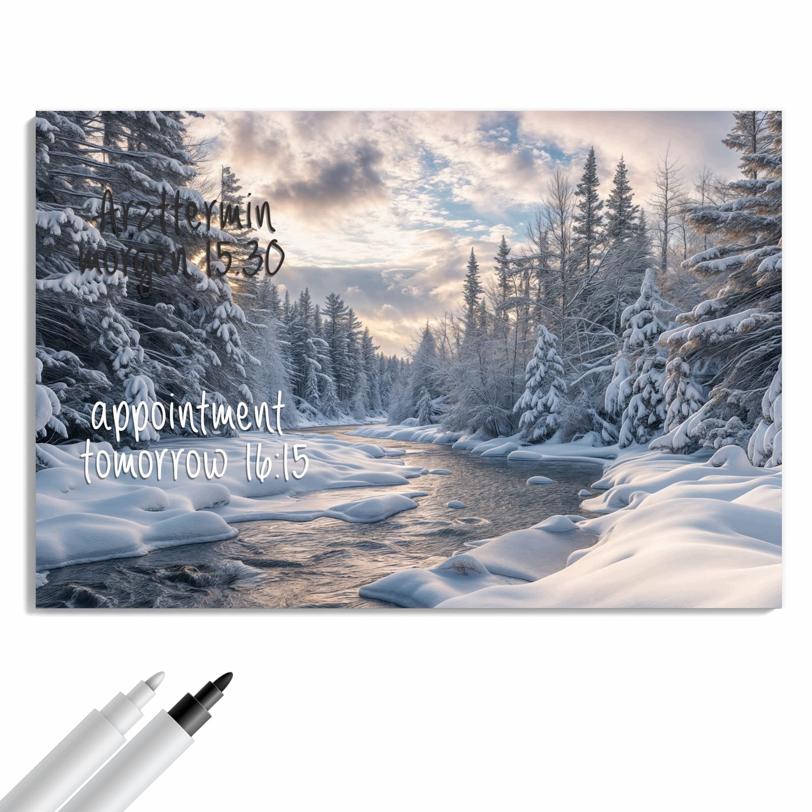 Magnetická tabule – obraz na zeď Zimní řeka | 60 × 40 cm