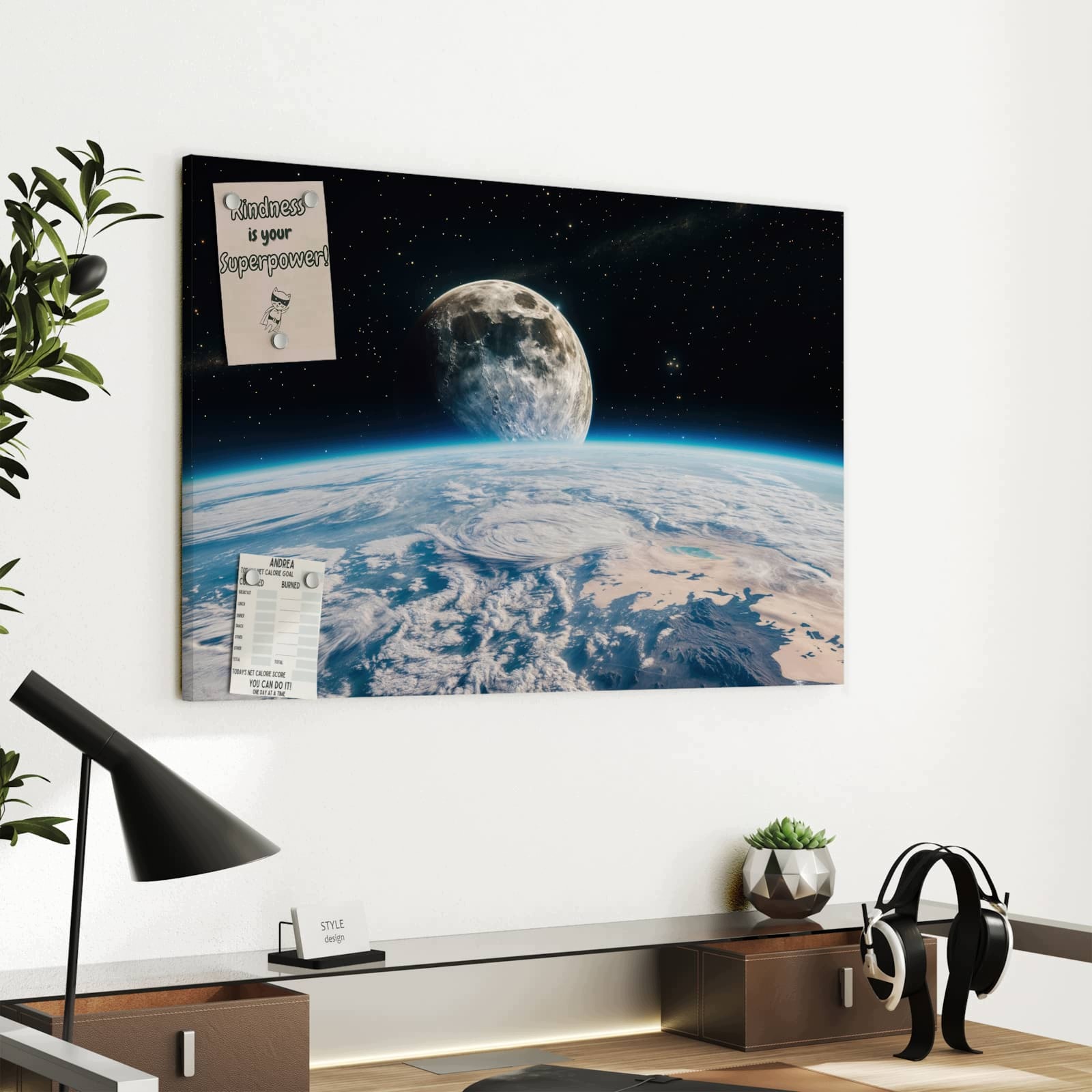 Magnetická tabule – obraz na zeď Výhled na Měsíc | 60 × 40 cm