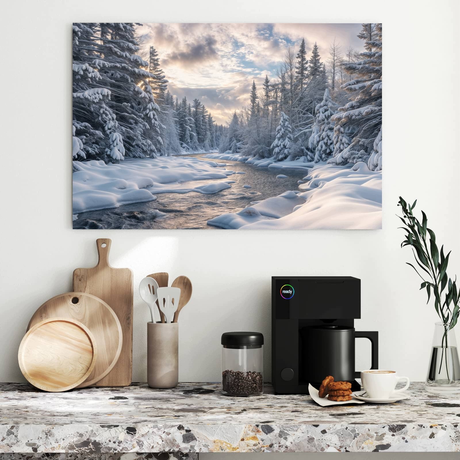 Magnetická tabule – obraz na zeď Zimní řeka | 90 × 60 cm