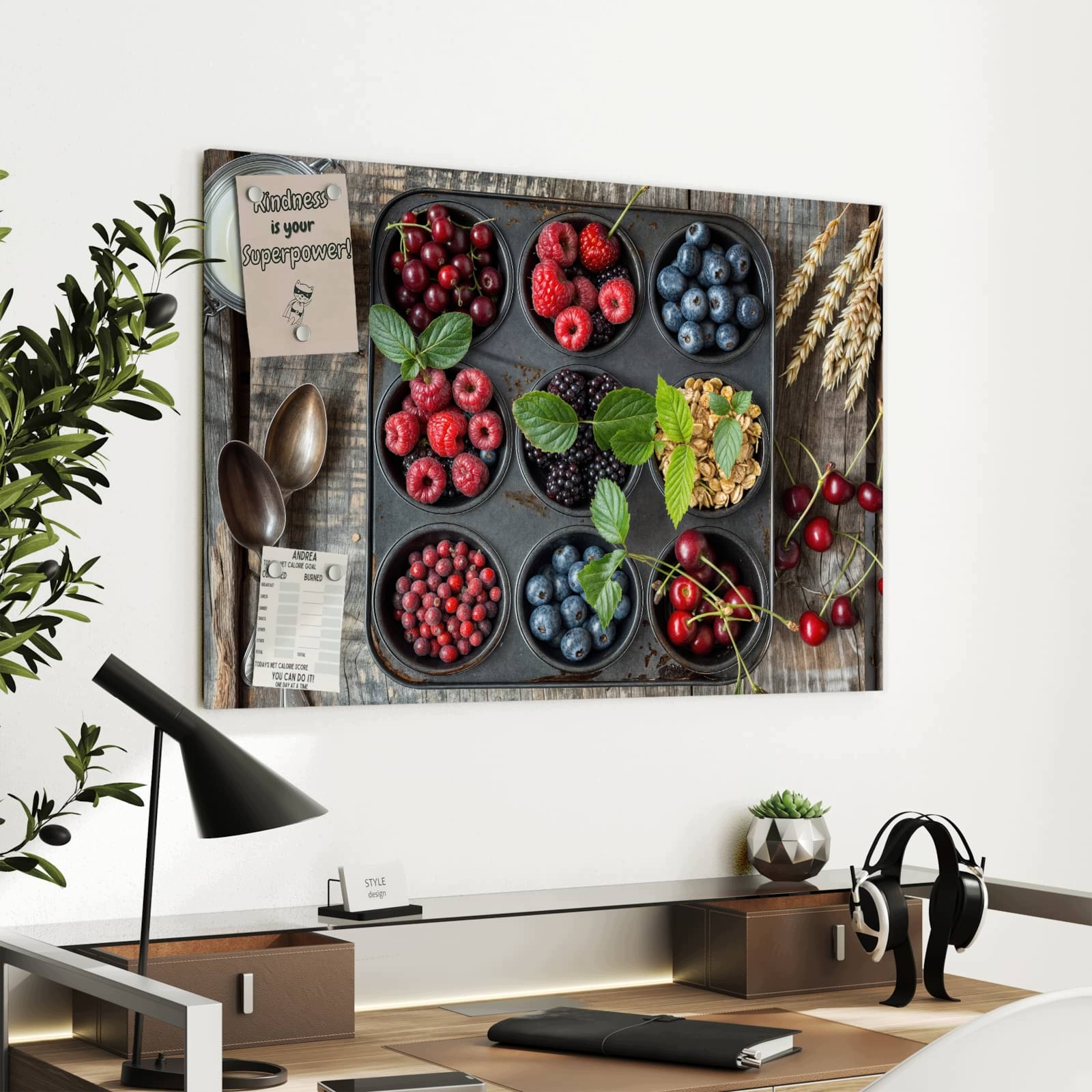 Magnetická tabule – obraz na zeď Barevné bobule | 90 × 60 cm