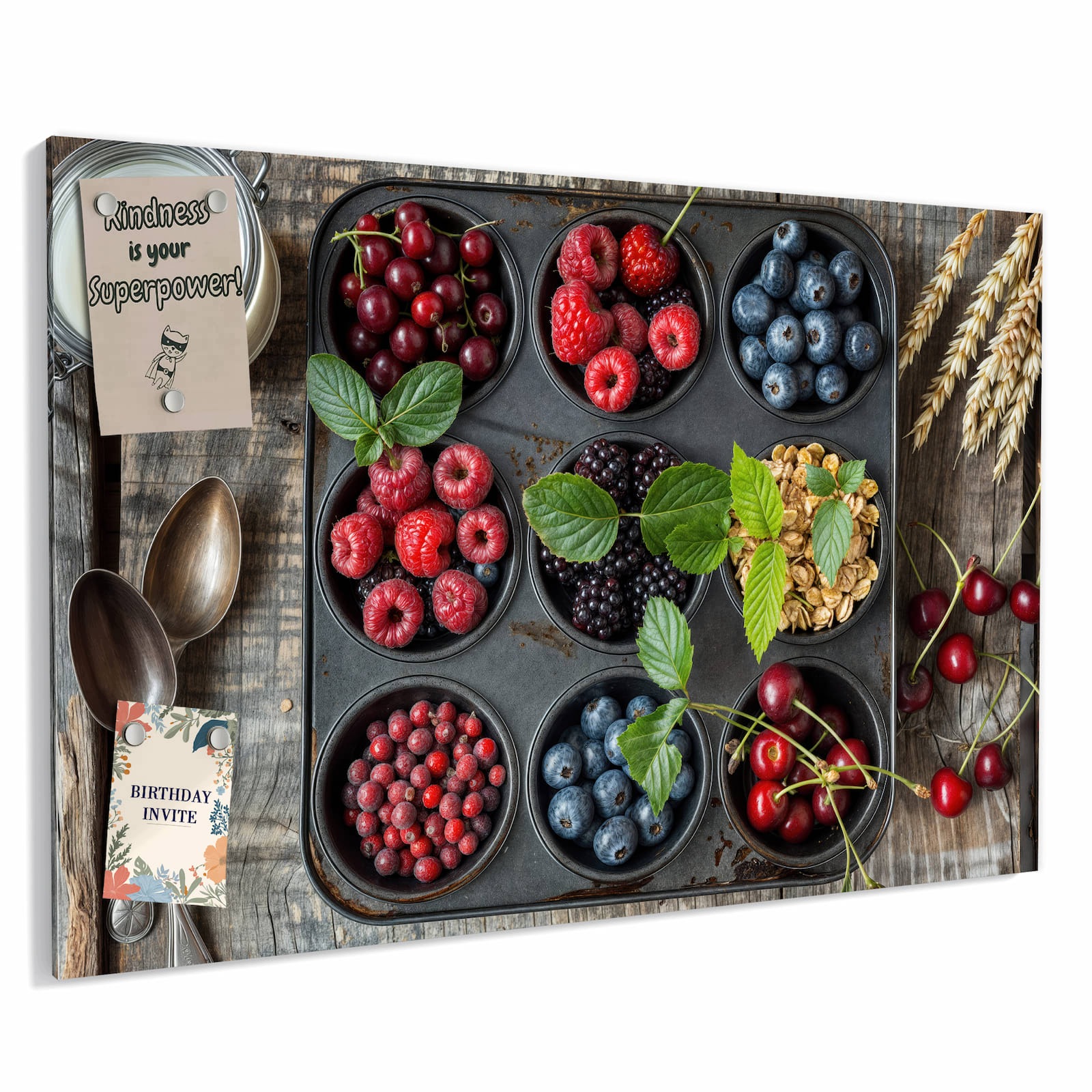 Magnetická tabule – obraz na zeď Barevné bobule | 90 × 60 cm