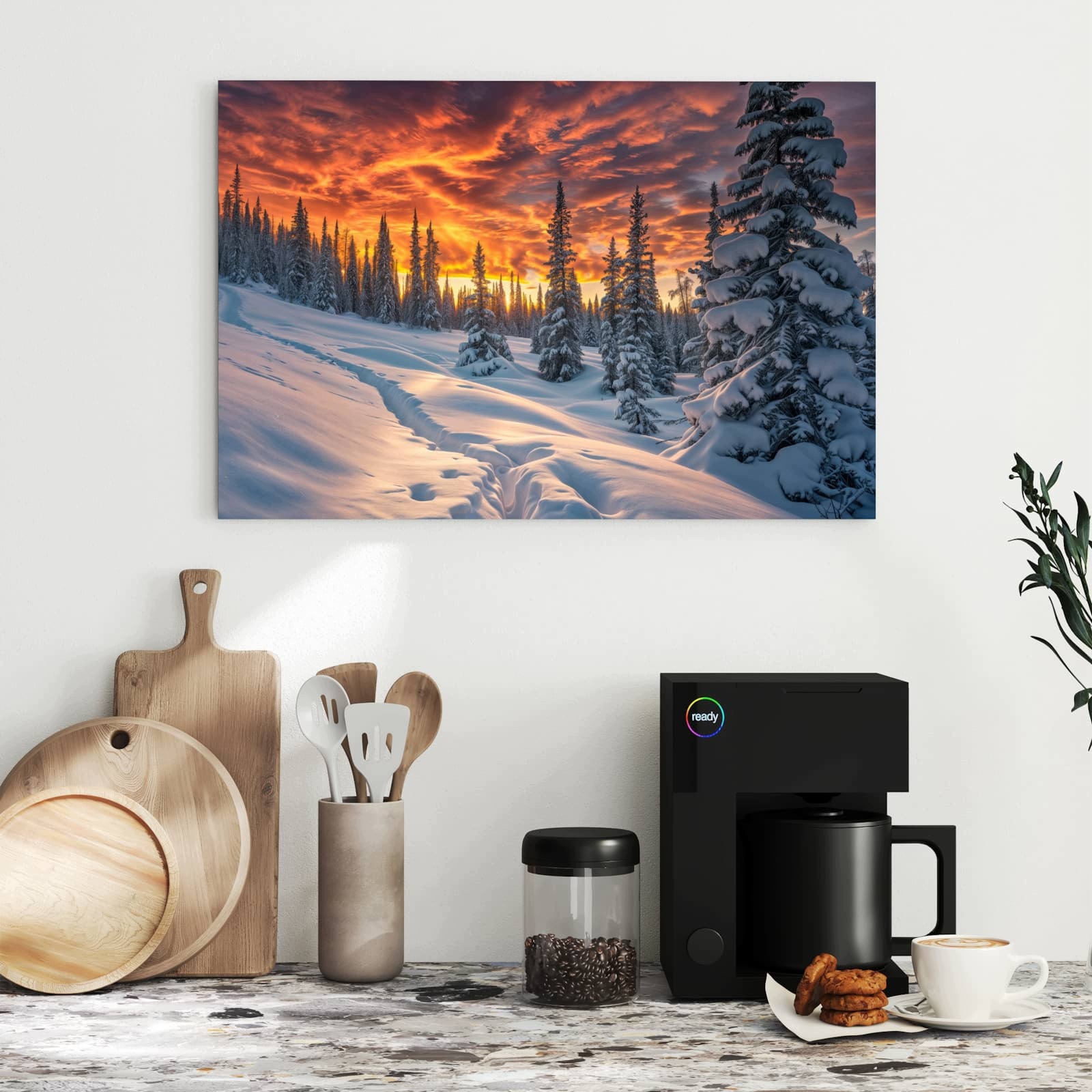Magnetická tabule – obraz na zeď Zima západ slunce | 60 × 40 cm