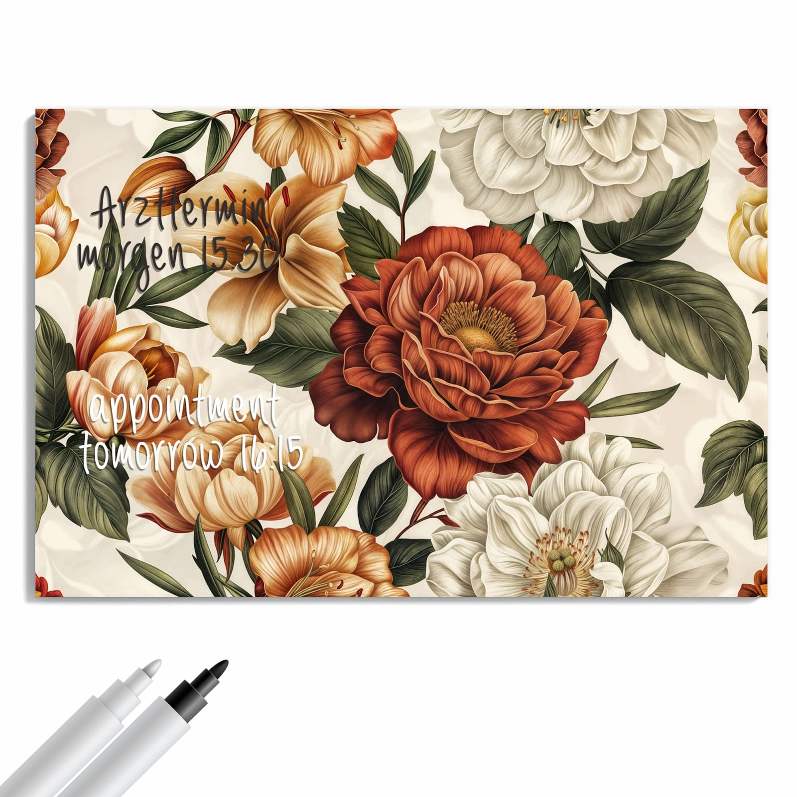 Magnetická tabule – obraz na zeď Vintage květinový vzor | 60 × 40 cm