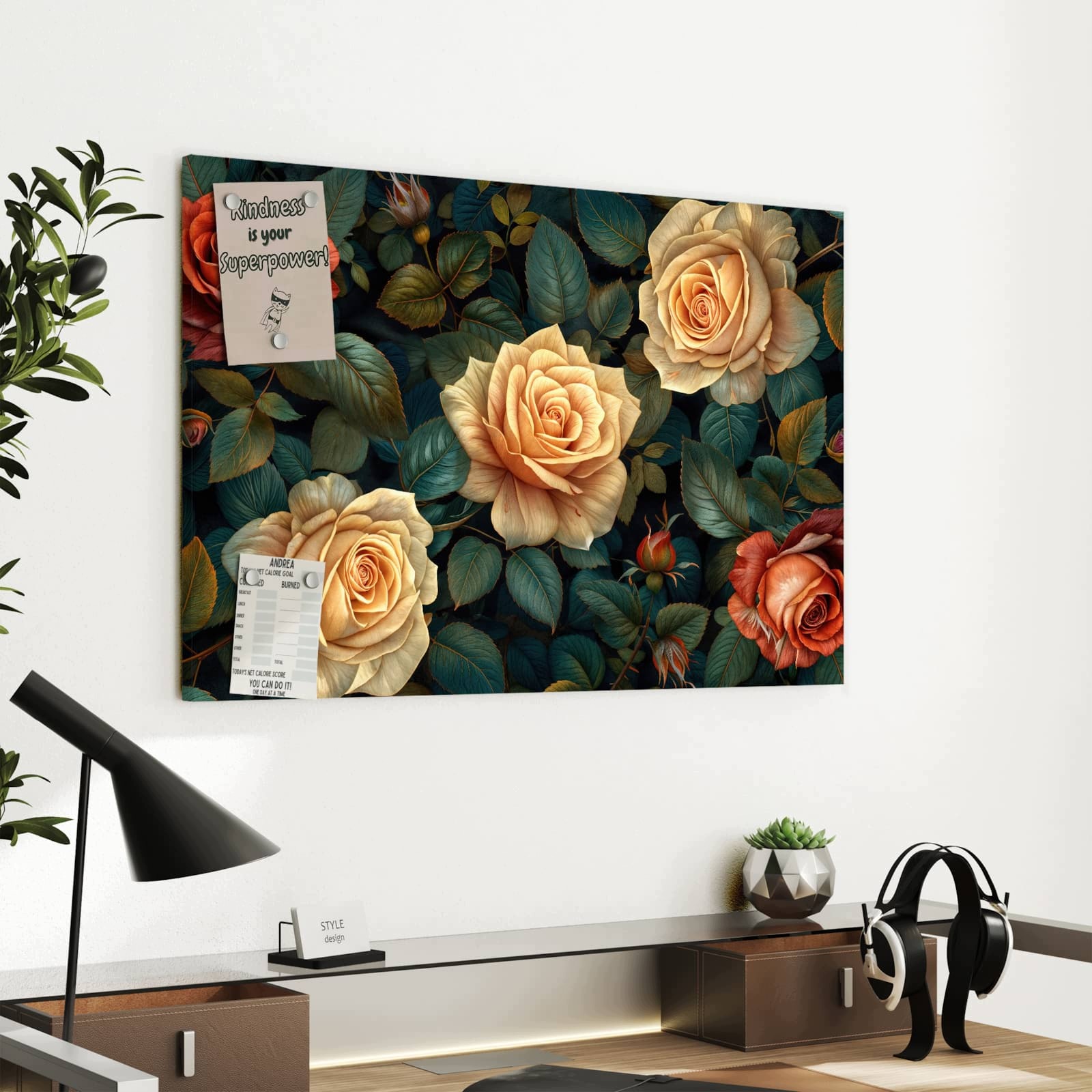 Magnetická tabule – obraz na zeď Avokádo dřevěný talíř | 90 × 60 cm